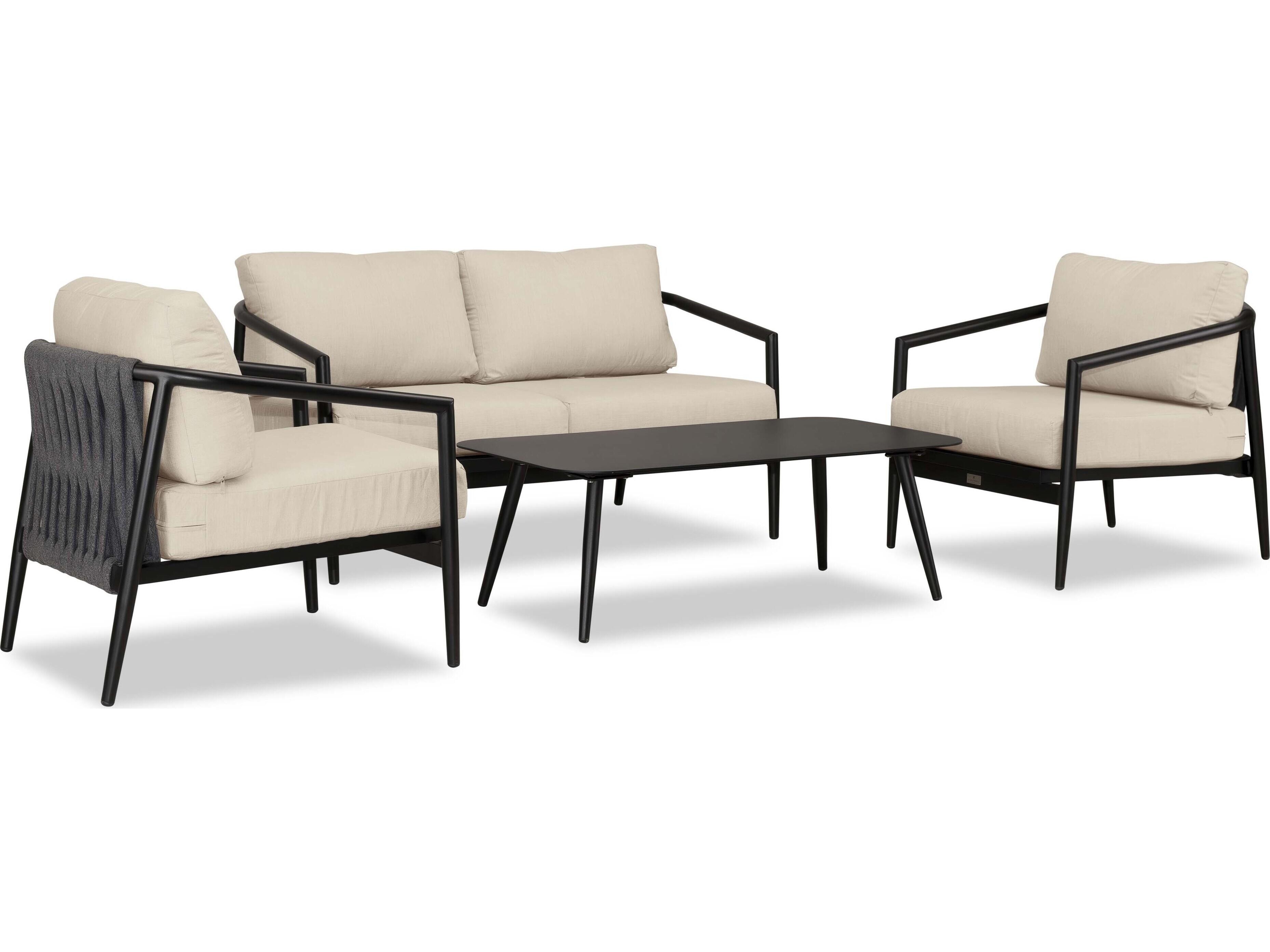 Harmonia Living Olio Aluminum 4 Piece Outdoor Patio Lounge Set