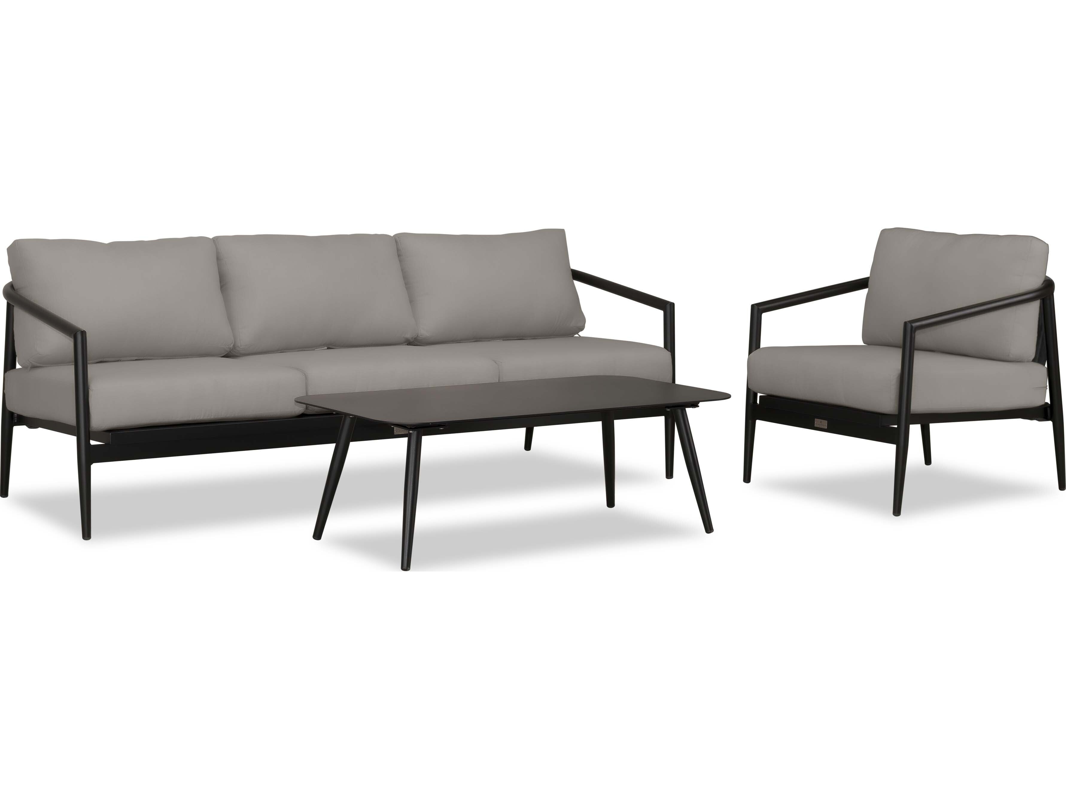 Harmonia Living Olio Aluminum 3 Piece Patio Lounge Set
