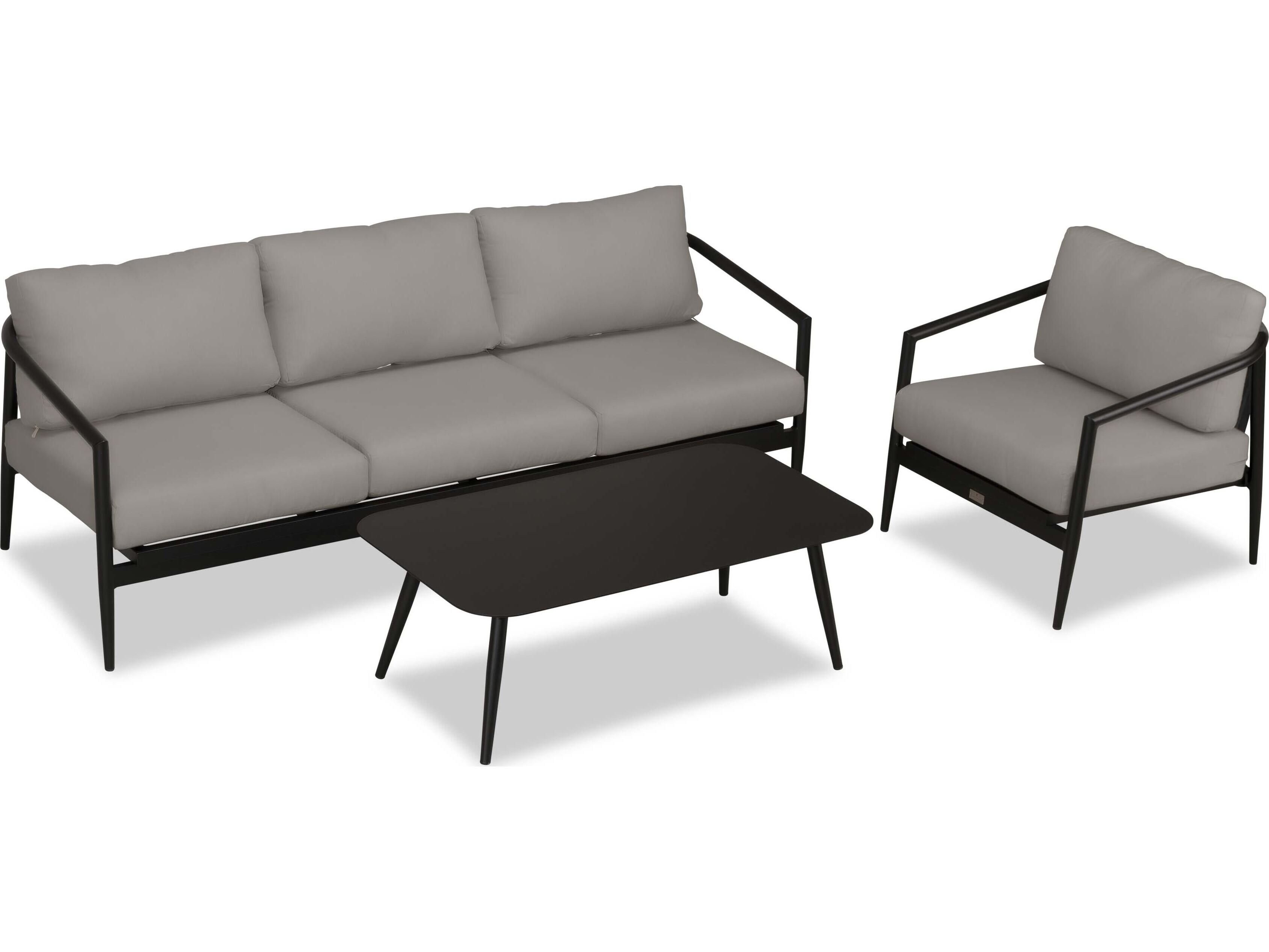 Harmonia Living Olio Aluminum 3 Piece Patio Lounge Set