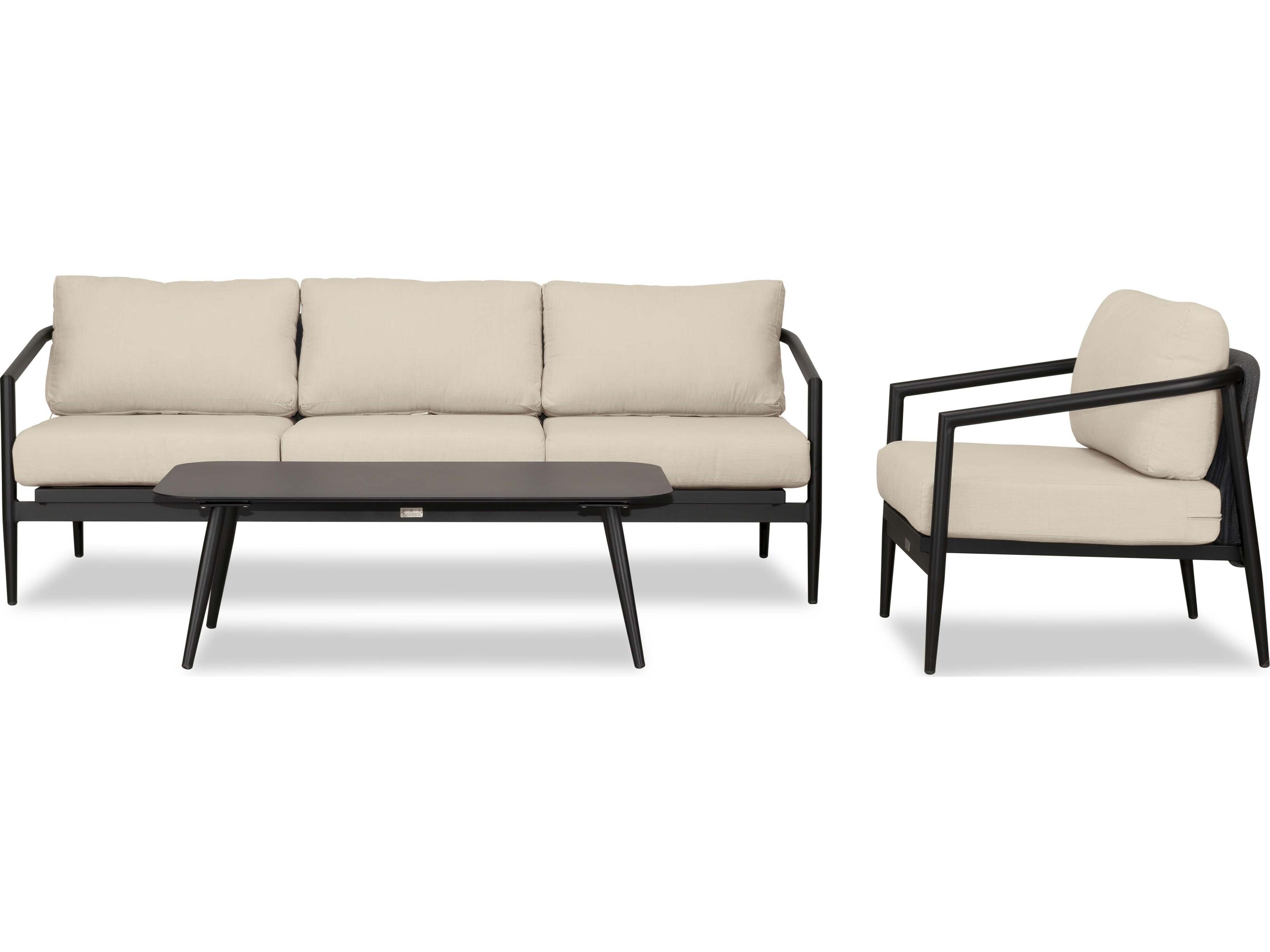 Harmonia Living Olio Aluminum 3 Piece Patio Lounge Set
