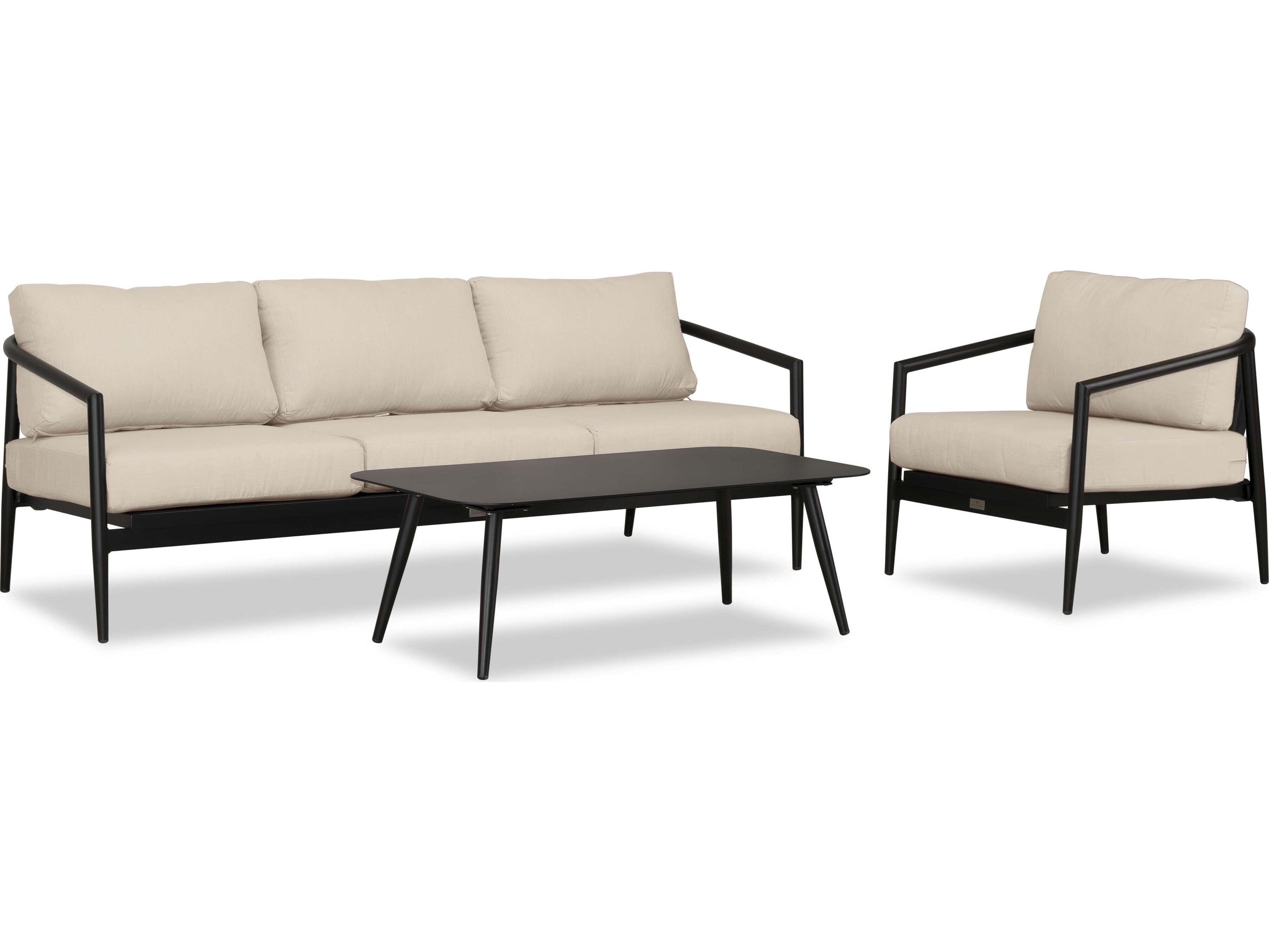 Harmonia Living Olio Aluminum 3 Piece Patio Lounge Set