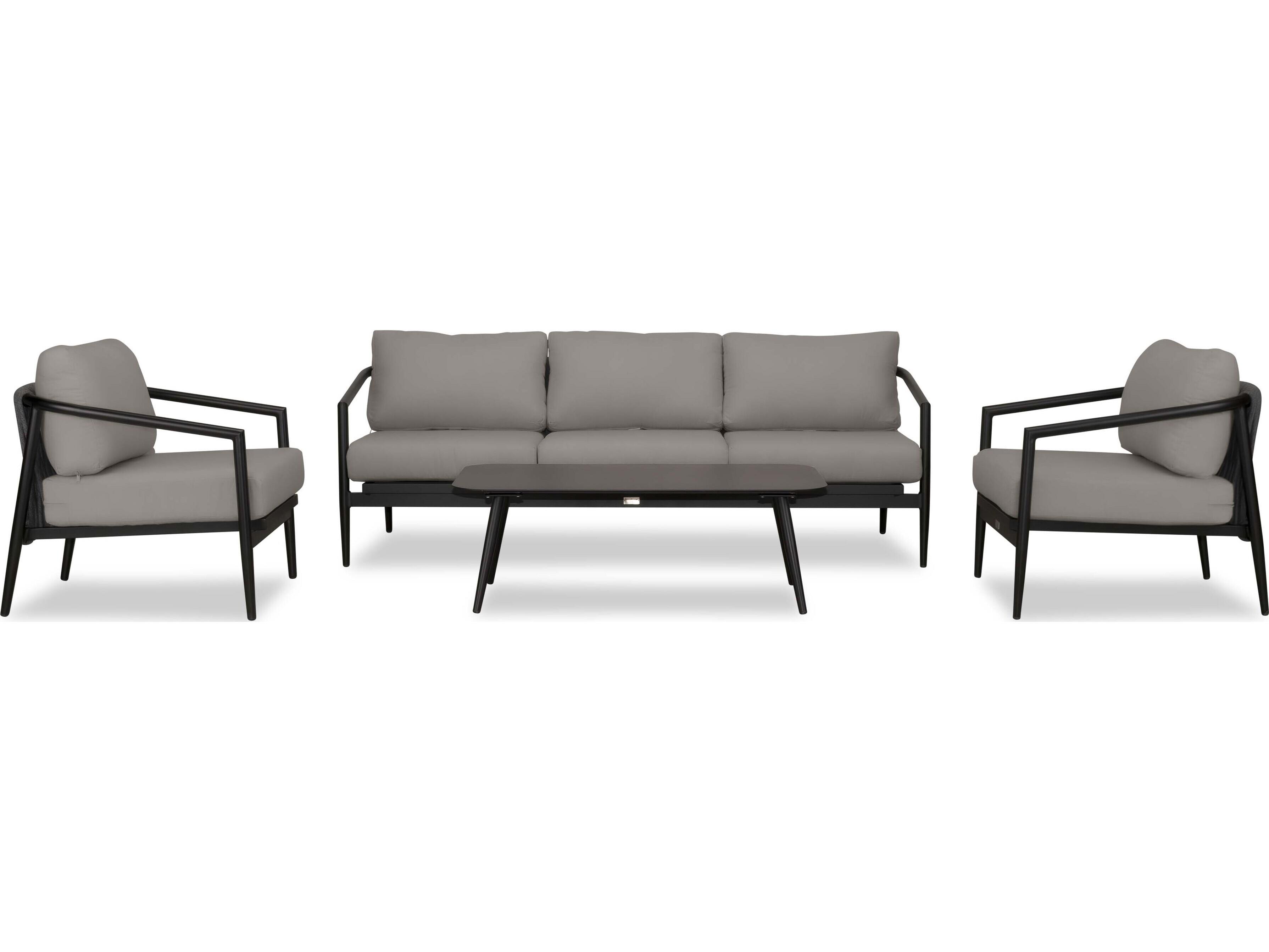 Harmonia Living Olio Aluminum 4 Piece Outdoor Lounge Set