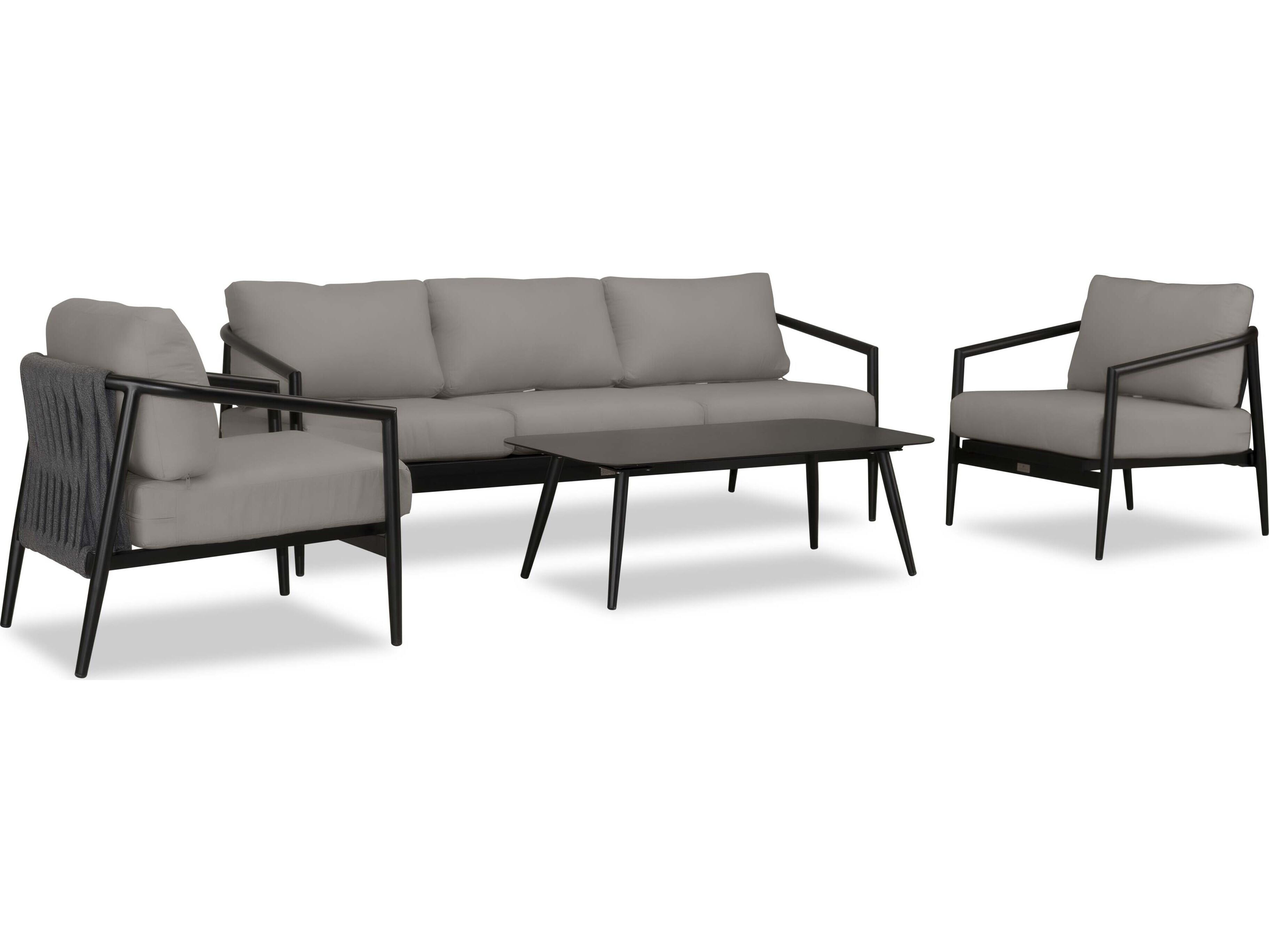 Harmonia Living Olio Aluminum 4 Piece Outdoor Lounge Set