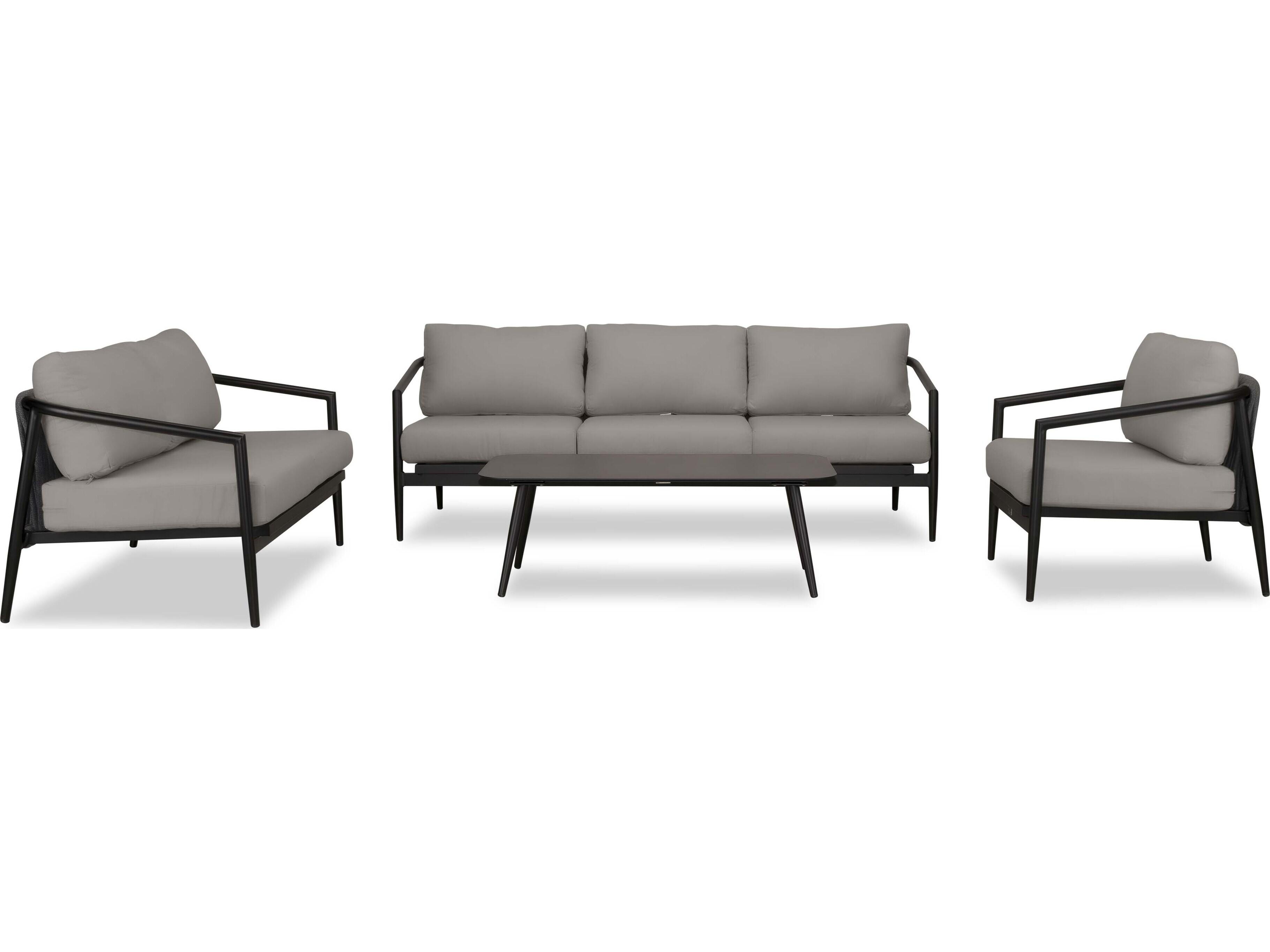 Harmonia Living Olio Aluminum 4 Piece Patio Lounge Set