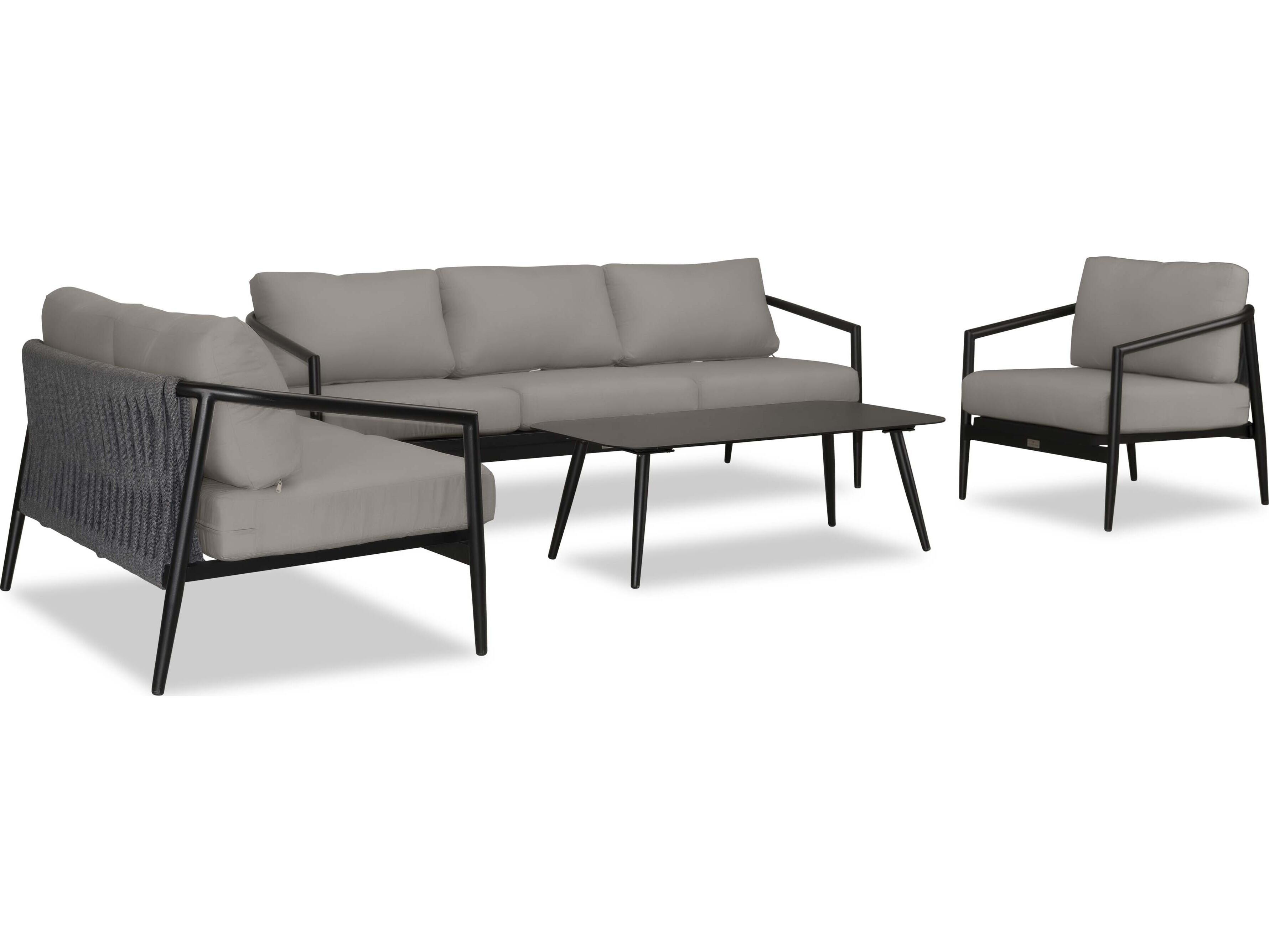 Harmonia Living Olio Aluminum 4 Piece Patio Lounge Set