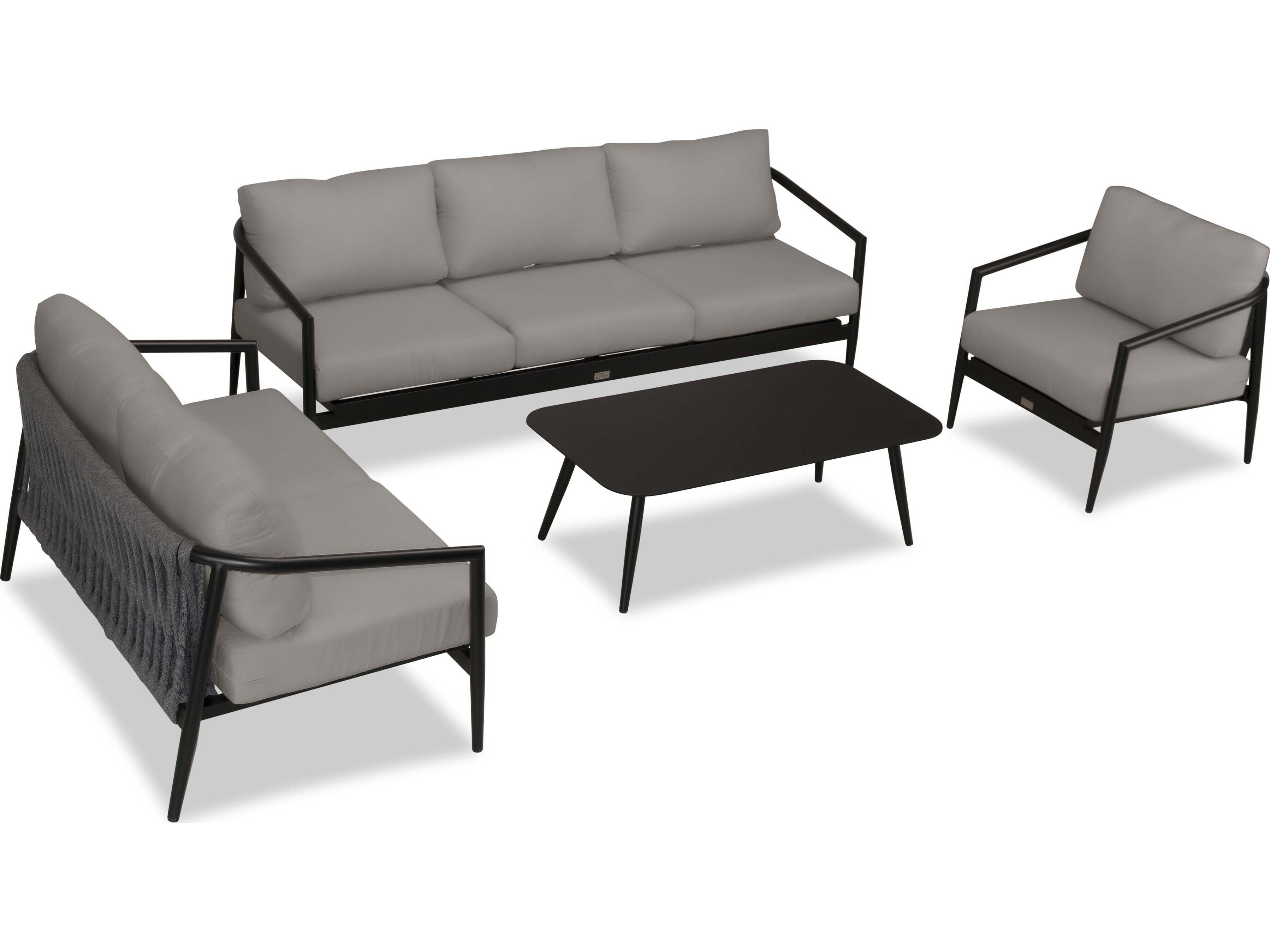 Harmonia Living Olio Aluminum 4 Piece Patio Lounge Set