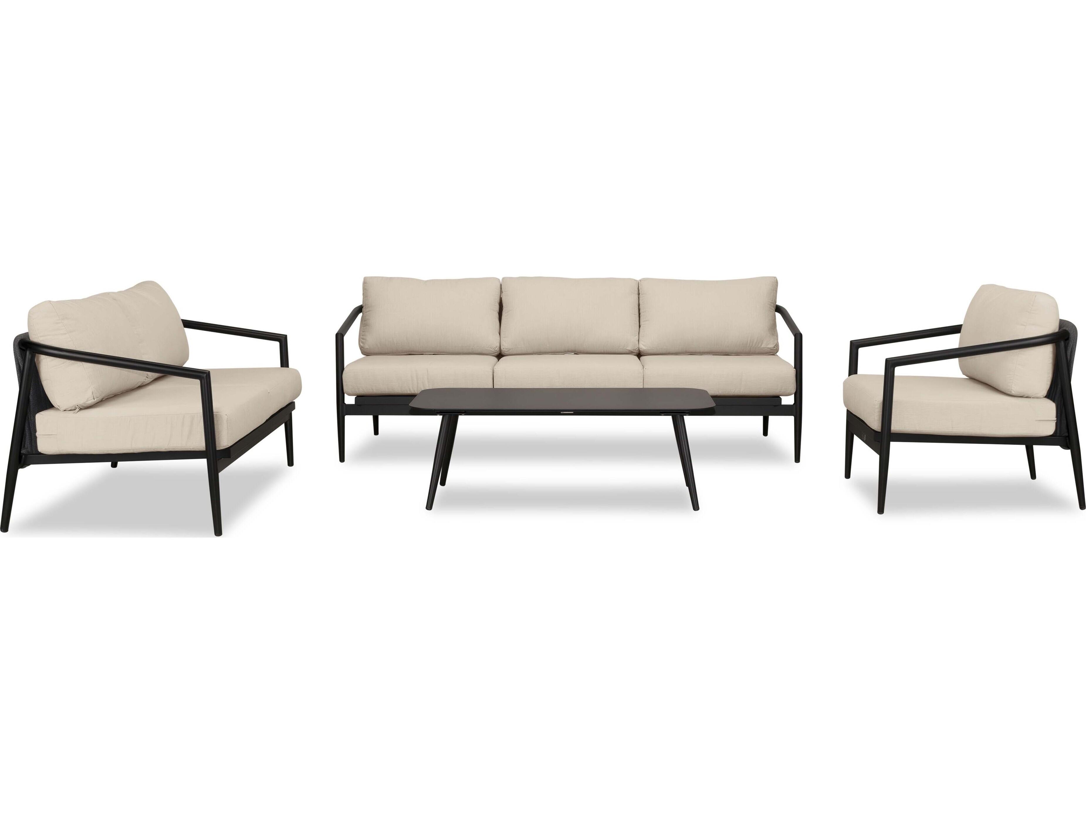 Harmonia Living Olio Aluminum 4 Piece Patio Lounge Set