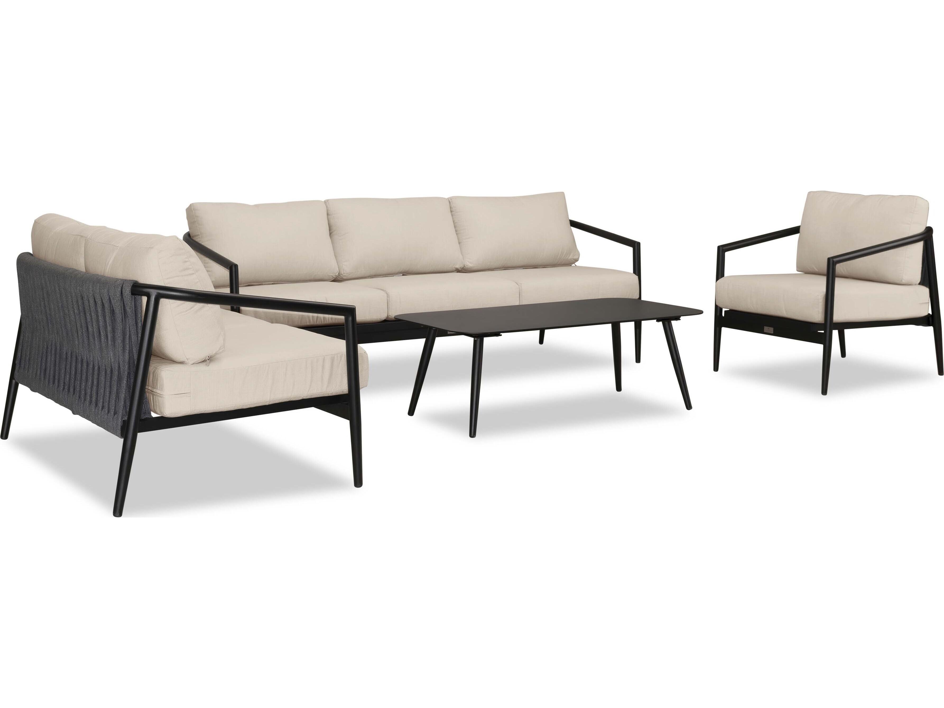 Harmonia Living Olio Aluminum 4 Piece Patio Lounge Set