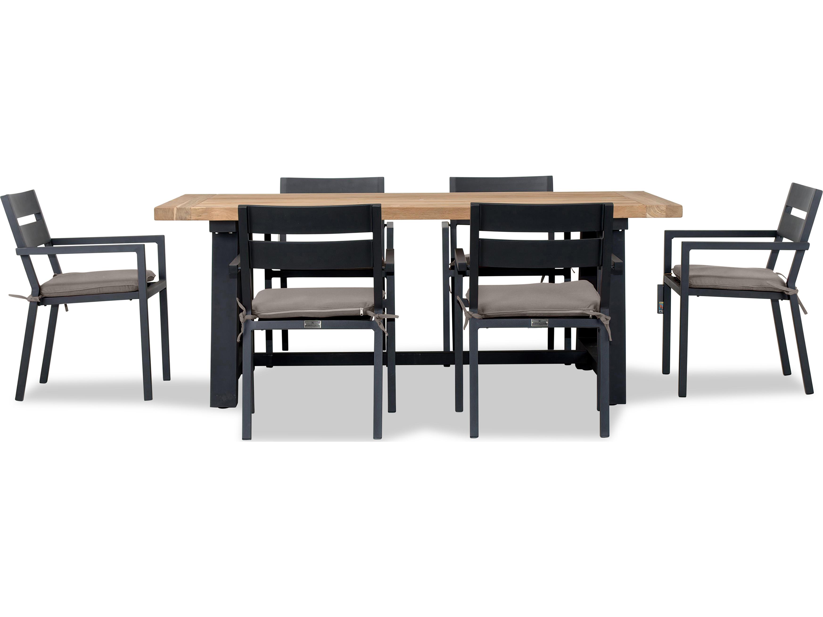 Harmonia Living Pacifica Aluminum Black 6 Seat Outdoor Dining Set