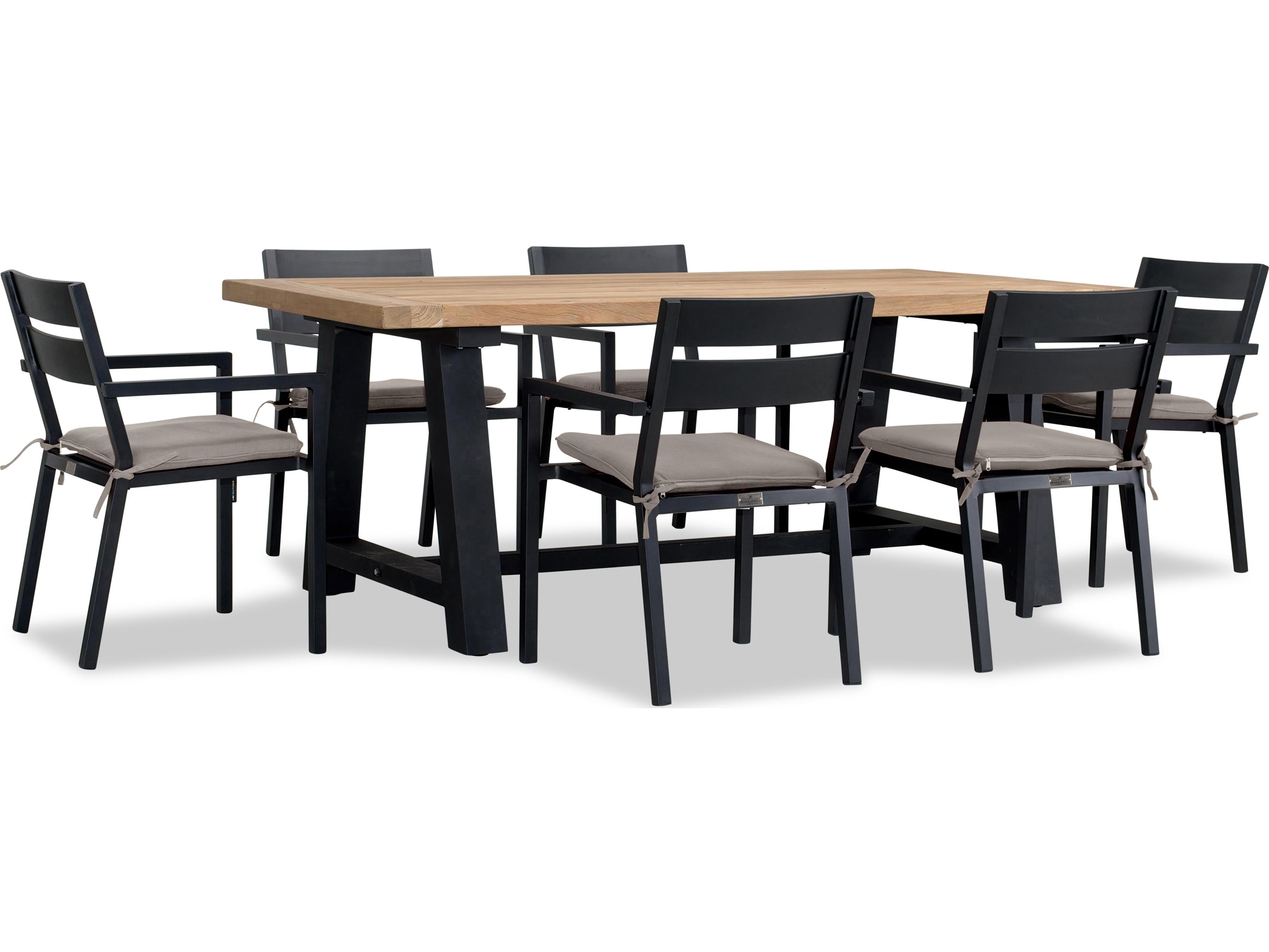 Harmonia Living Pacifica Aluminum Black 6 Seat Outdoor Dining Set