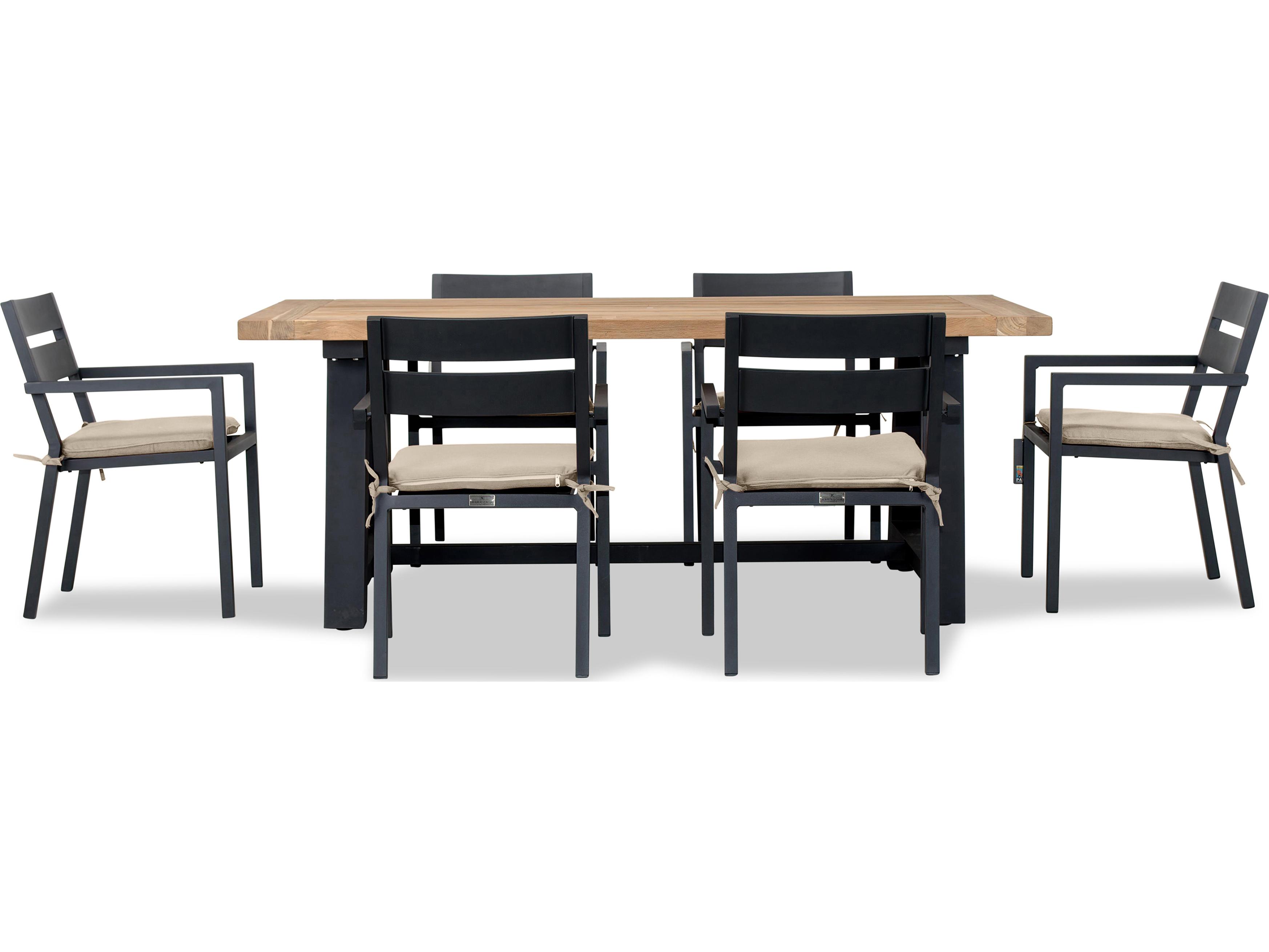 Harmonia Living Pacifica Aluminum Black 6 Seat Outdoor Dining Set