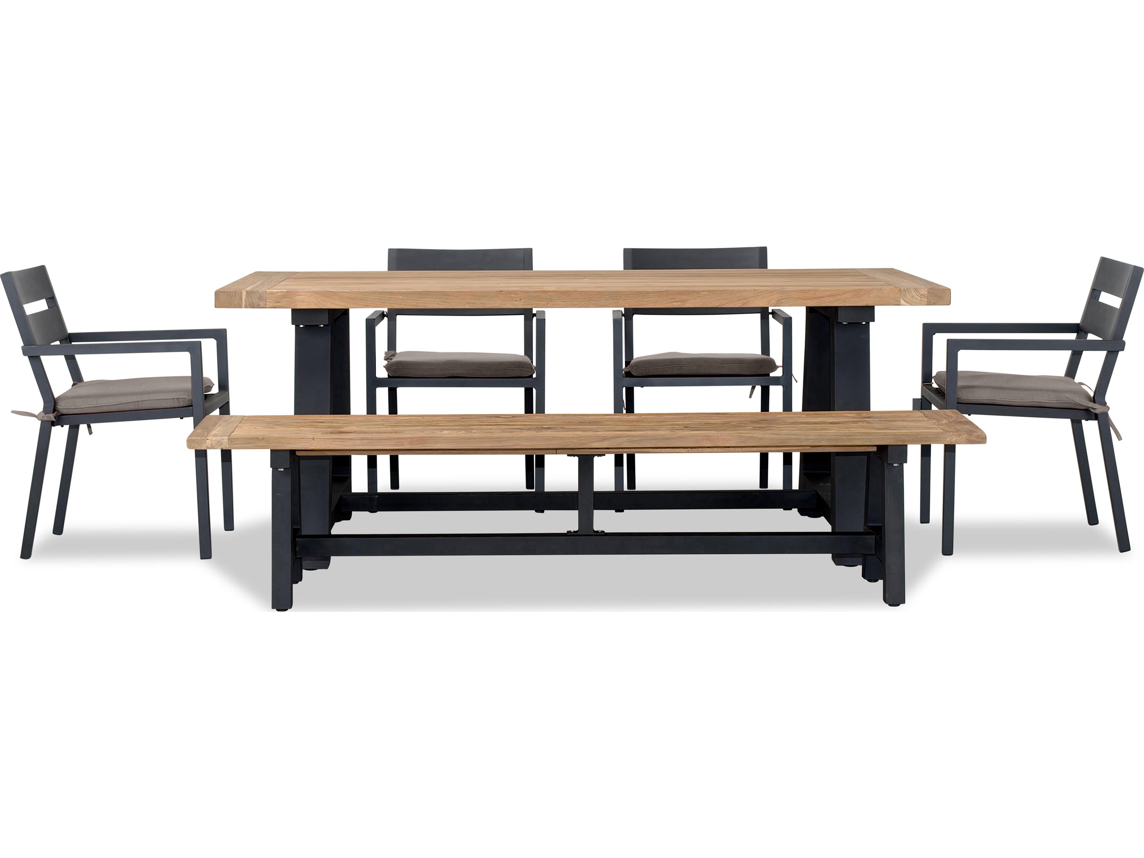 Harmonia Living Pacifica Aluminum Black 6-7 Seat Outdoor Patio Dining Set