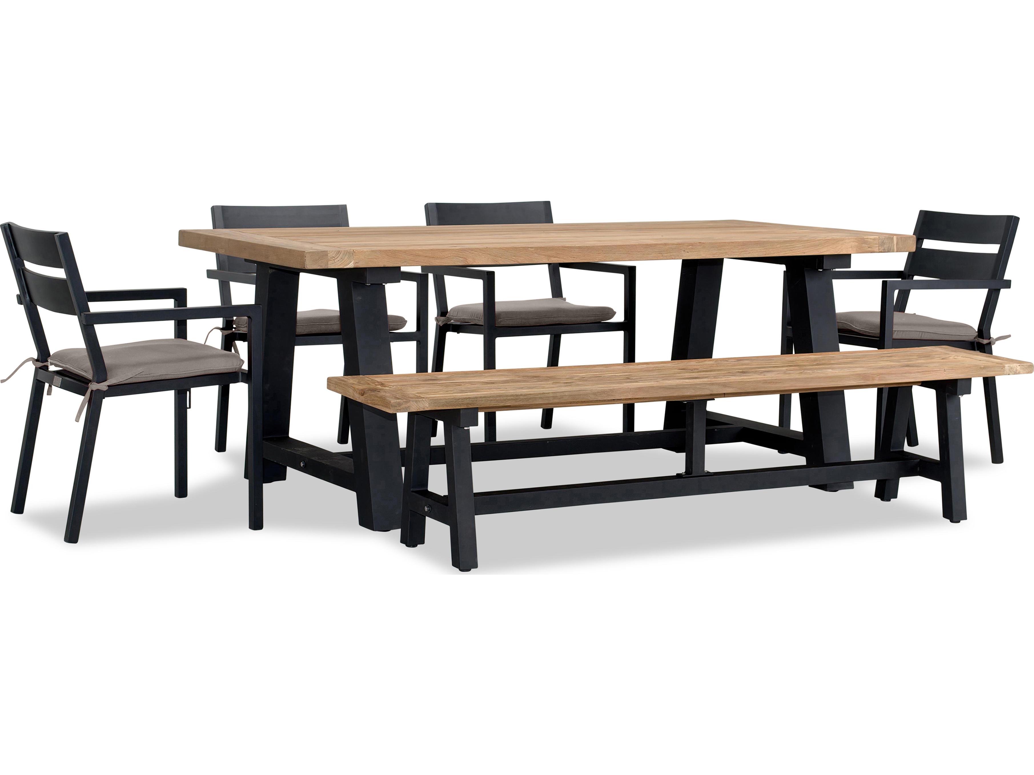 Harmonia Living Pacifica Aluminum Black 6-7 Seat Outdoor Patio Dining Set
