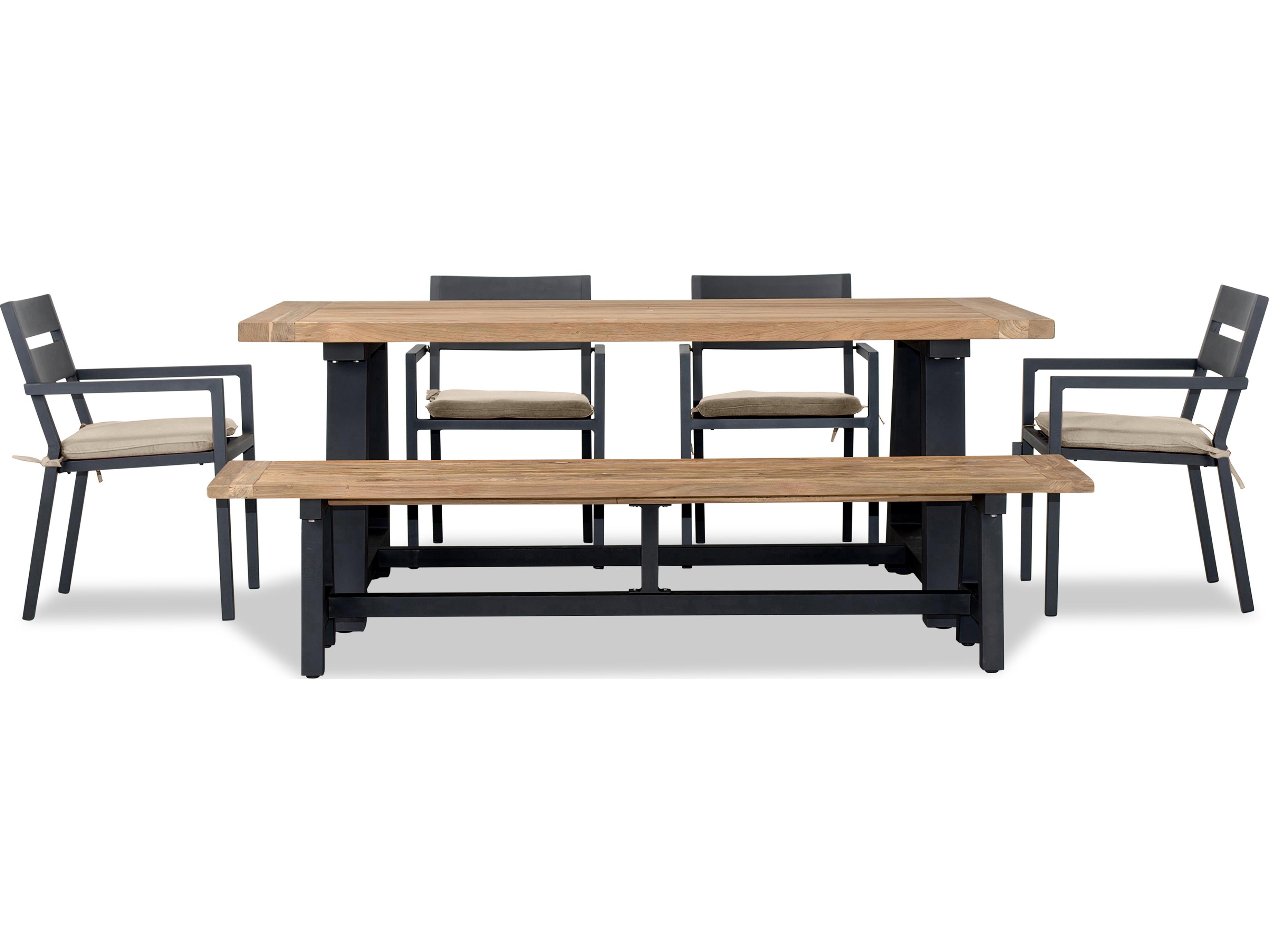 Harmonia Living Pacifica Aluminum Black 6-7 Seat Outdoor Patio Dining Set