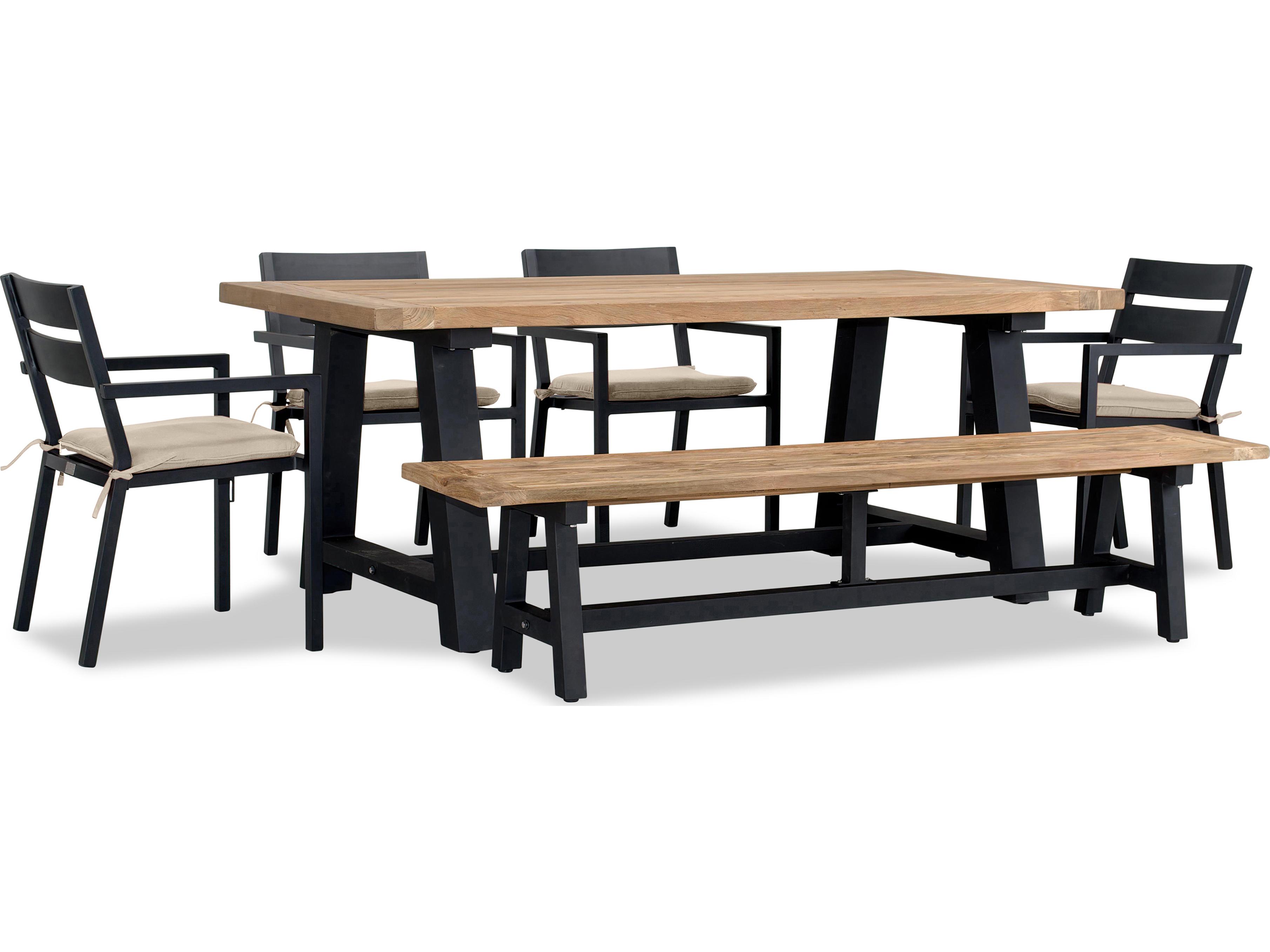 Harmonia Living Pacifica Aluminum Black 6-7 Seat Outdoor Patio Dining Set