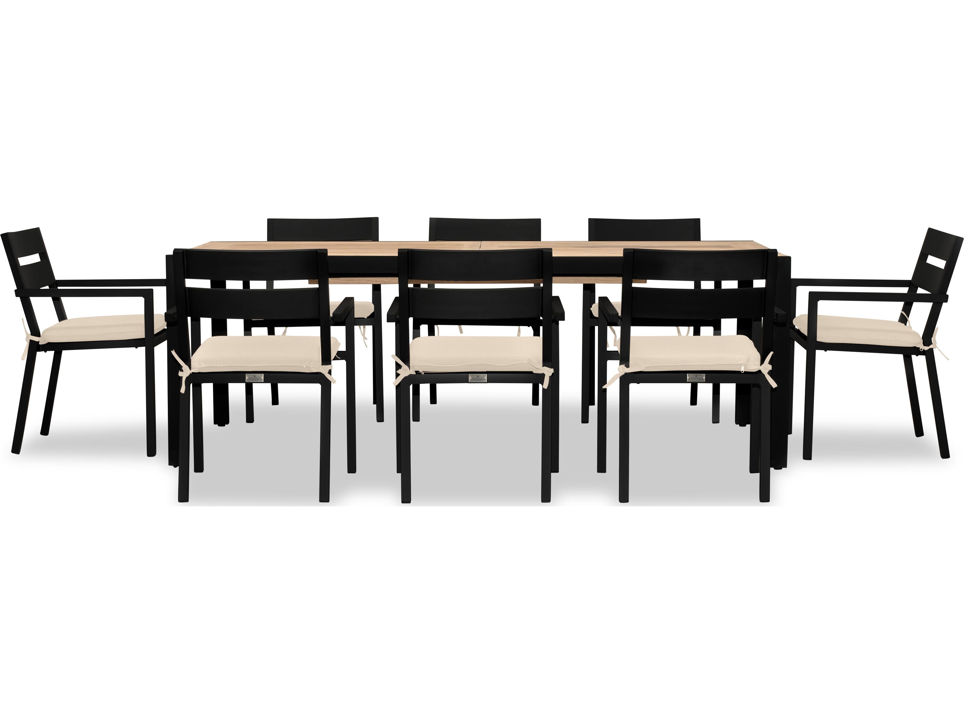 Harmonia Living Pacifica Aluminum Black Communal 9 Piece Extendable Patio Dining Set