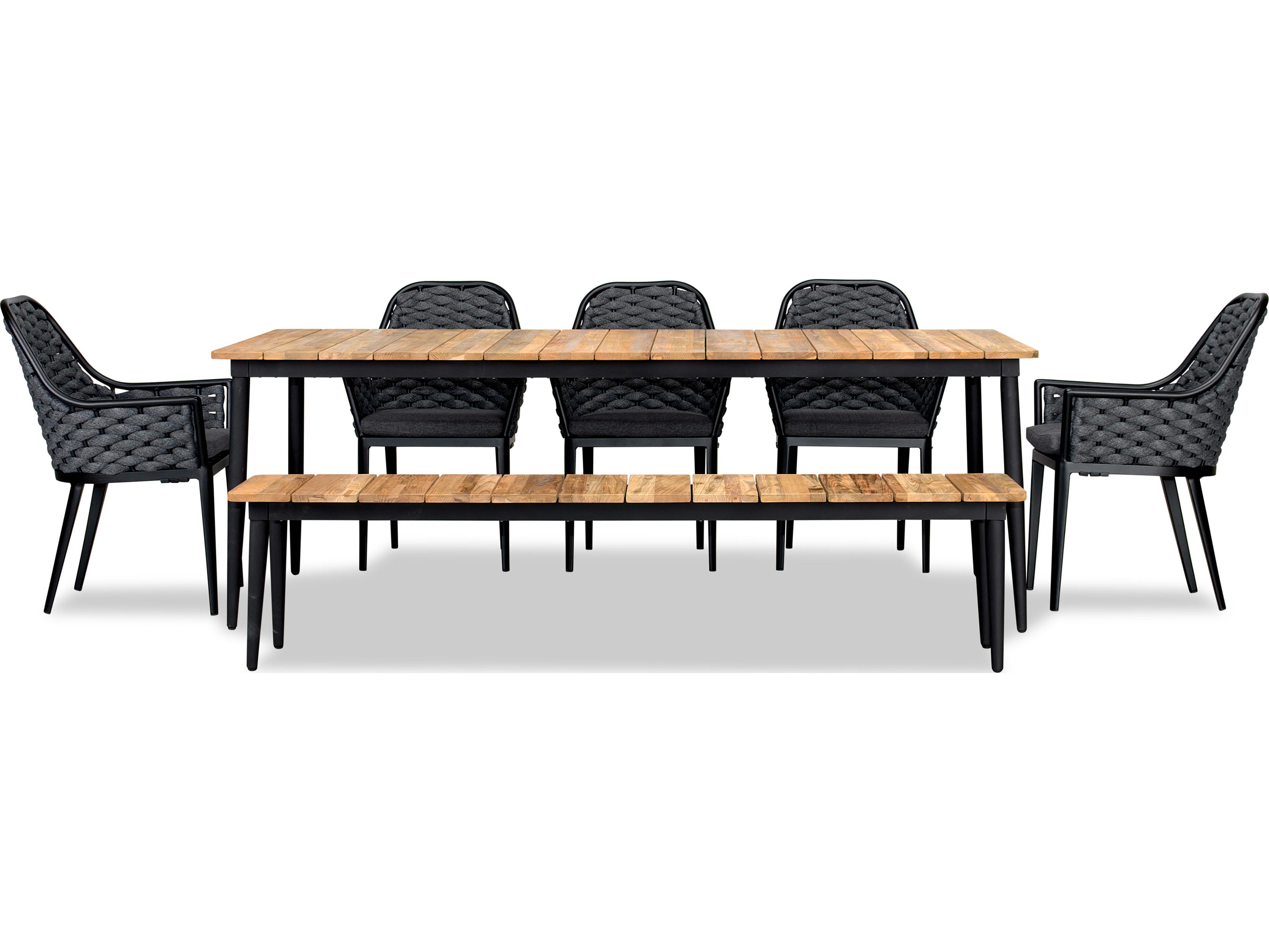 Harmonia Living Parlor Aluminum Rope Louie 7 Seat Patio Dining Set