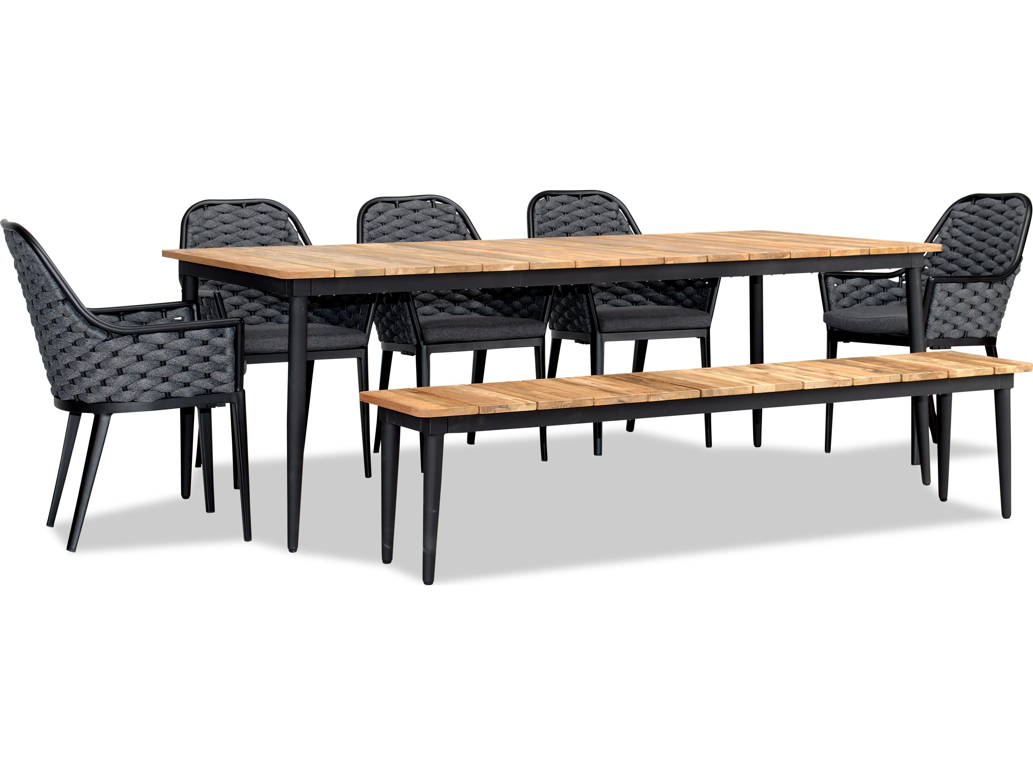 Harmonia Living Parlor Aluminum Rope Louie 7 Seat Patio Dining Set