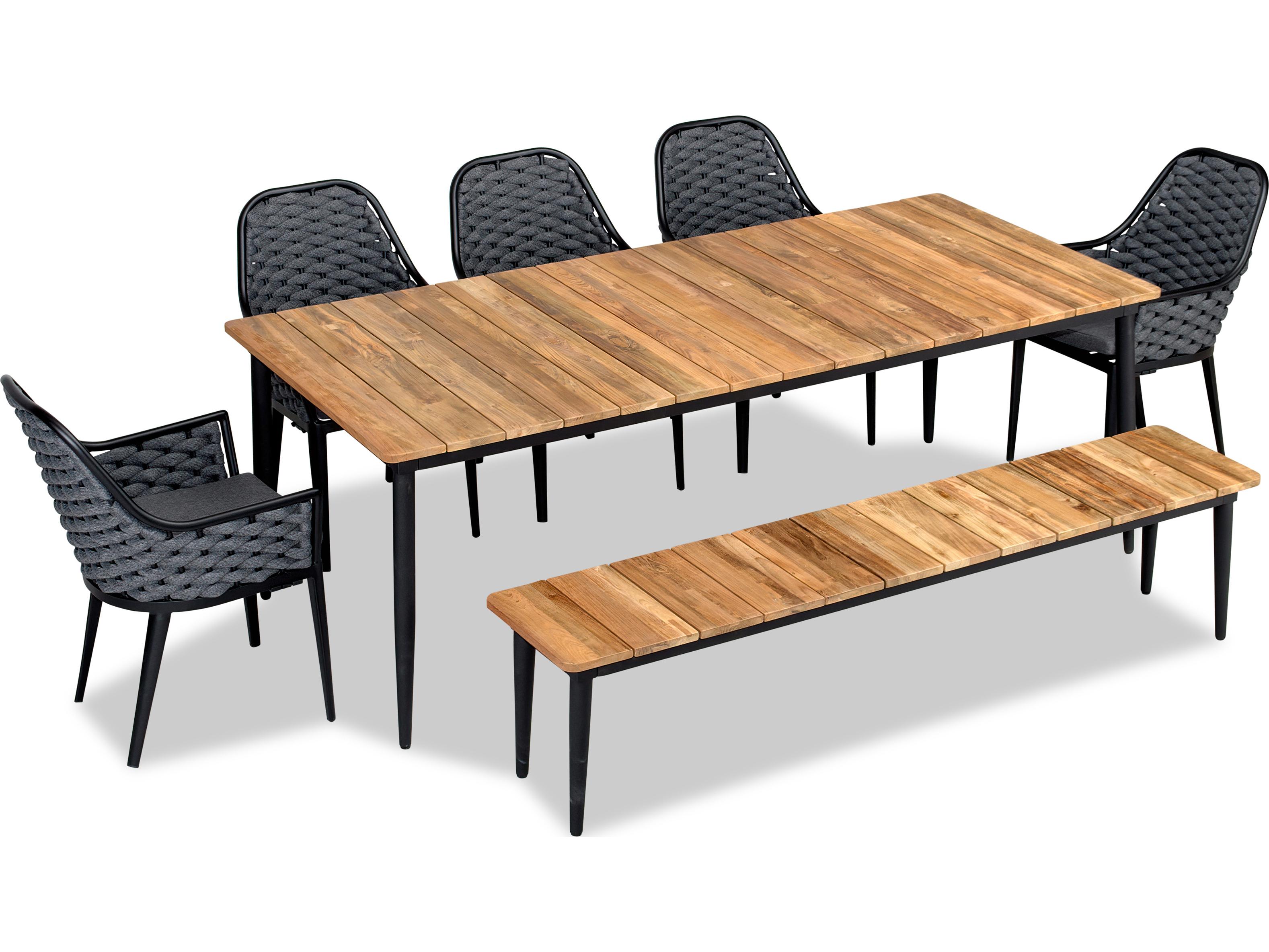 Harmonia Living Parlor Aluminum Rope Louie 7 Seat Patio Dining Set