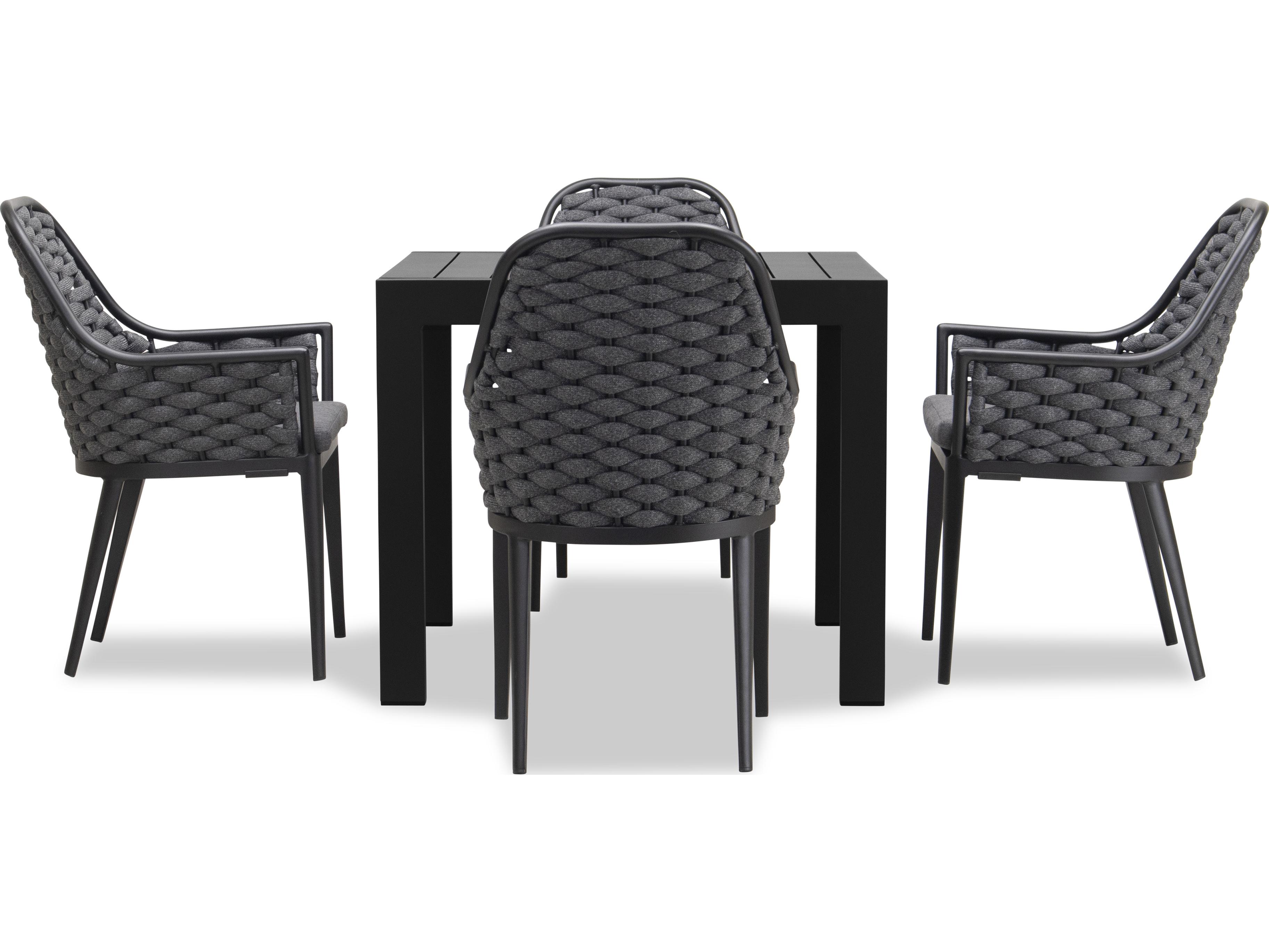 Harmonia Living Parlor Aluminum Rope Classic 4 Piece Patio Dining Set