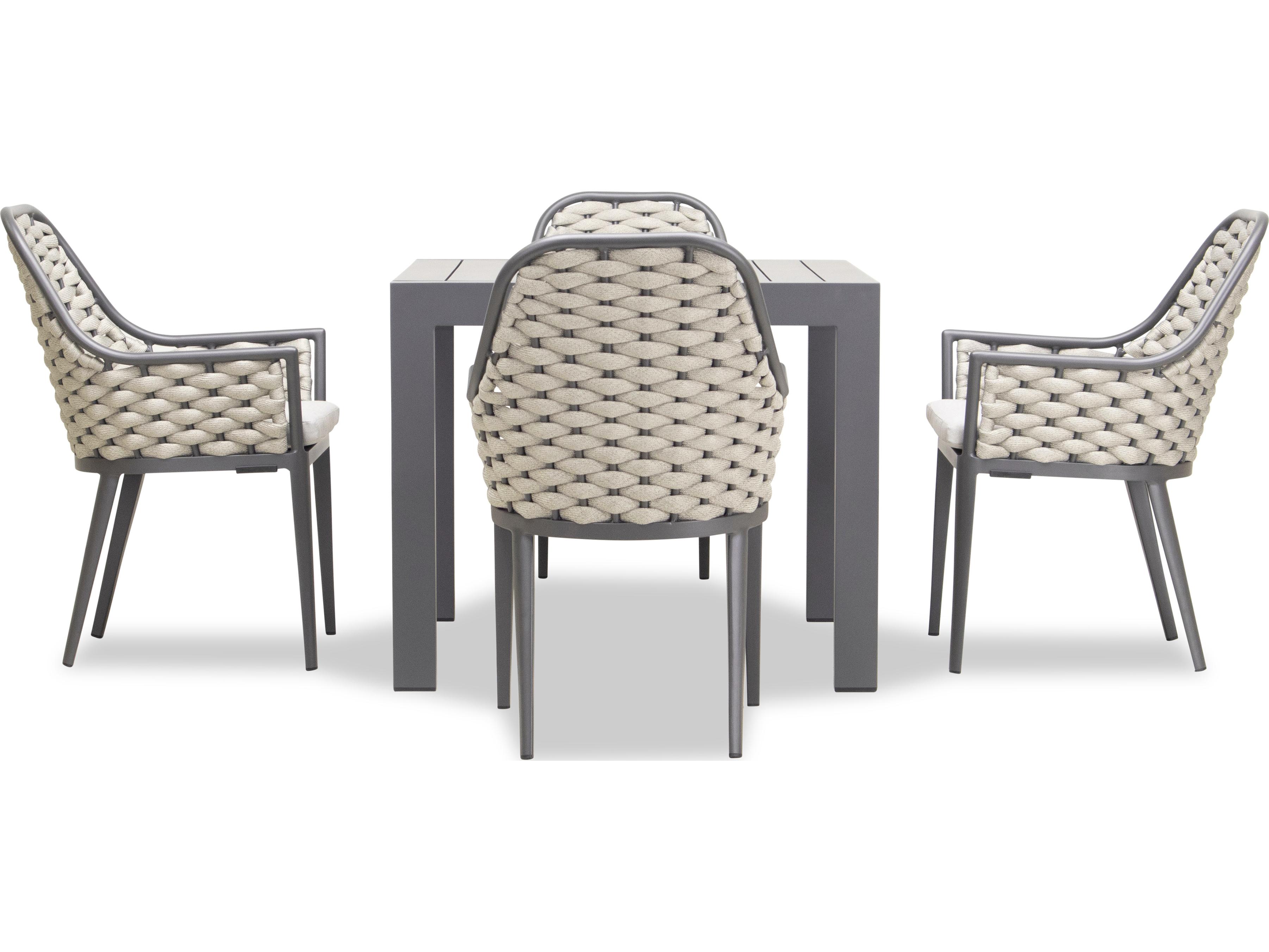 Harmonia Living Parlor Aluminum Rope Classic 4 Piece Patio Dining Set