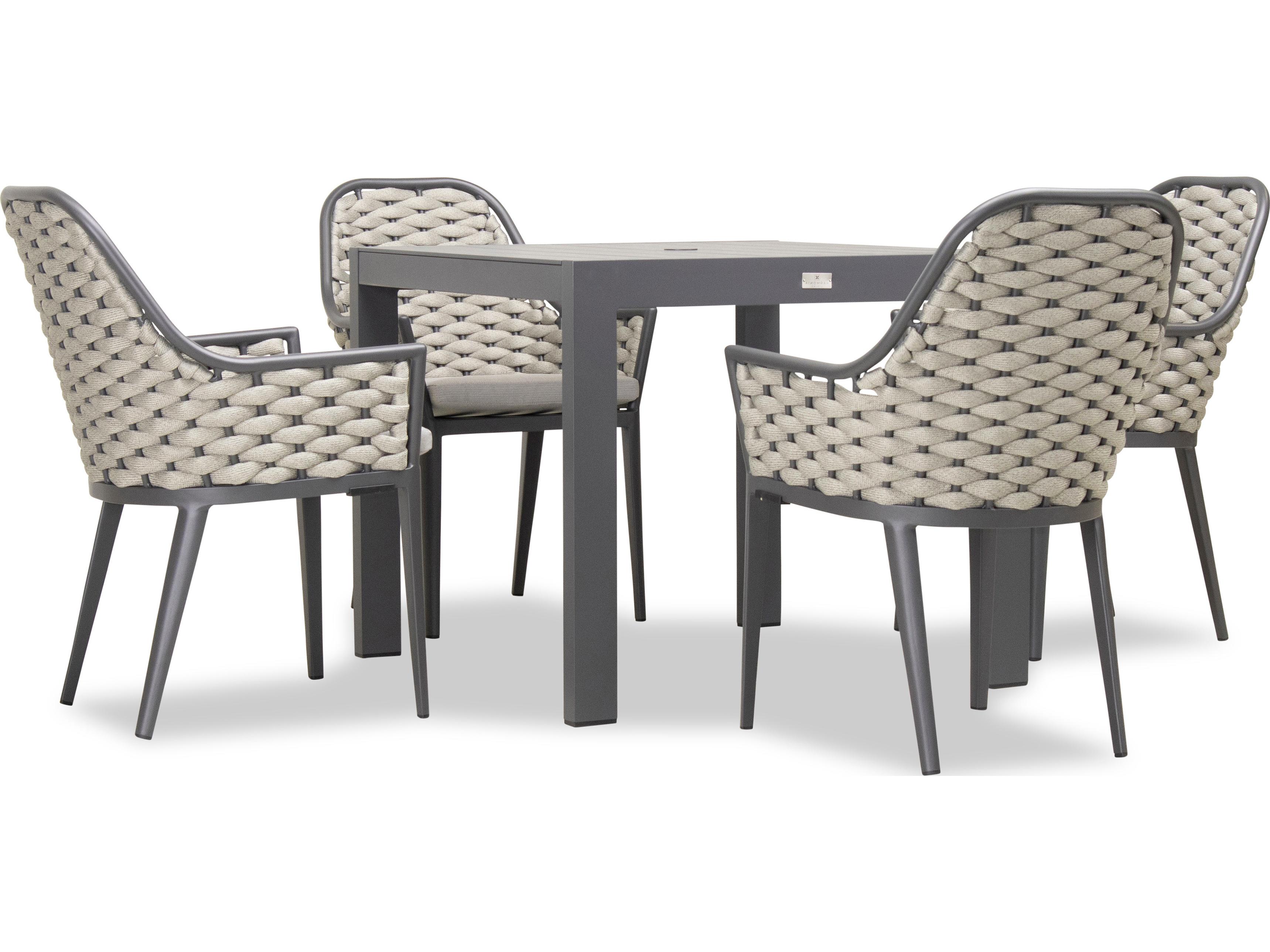 Harmonia Living Parlor Aluminum Rope Classic 4 Piece Patio Dining Set