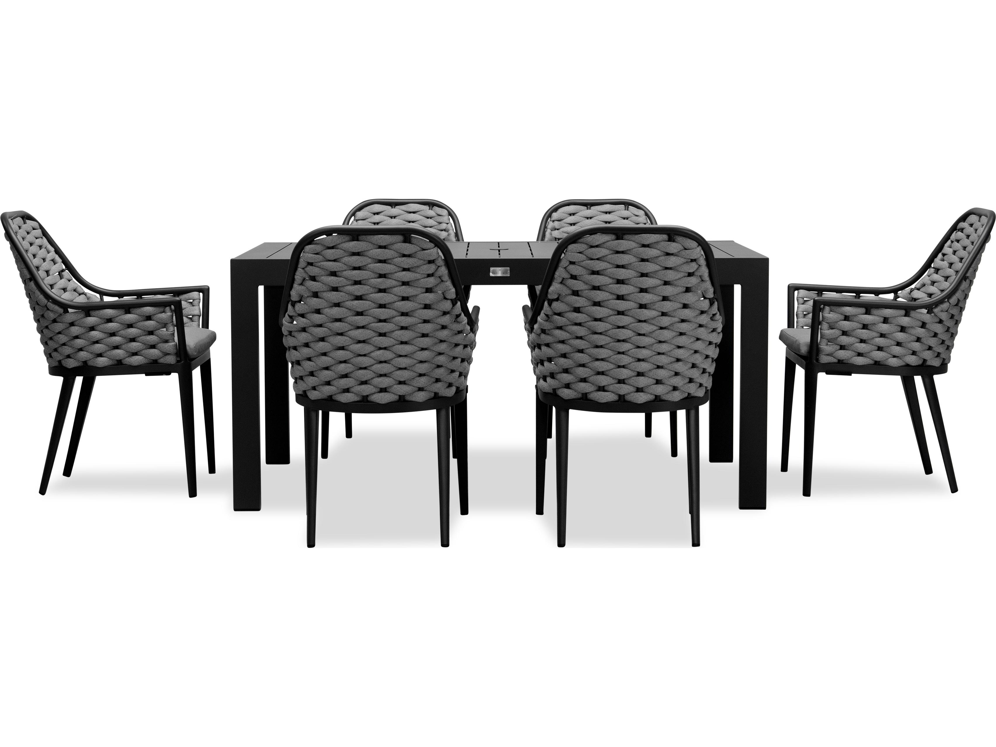 Harmonia Living Parlor Aluminum Rope Classic 6 Seat Outdoor Dining Set