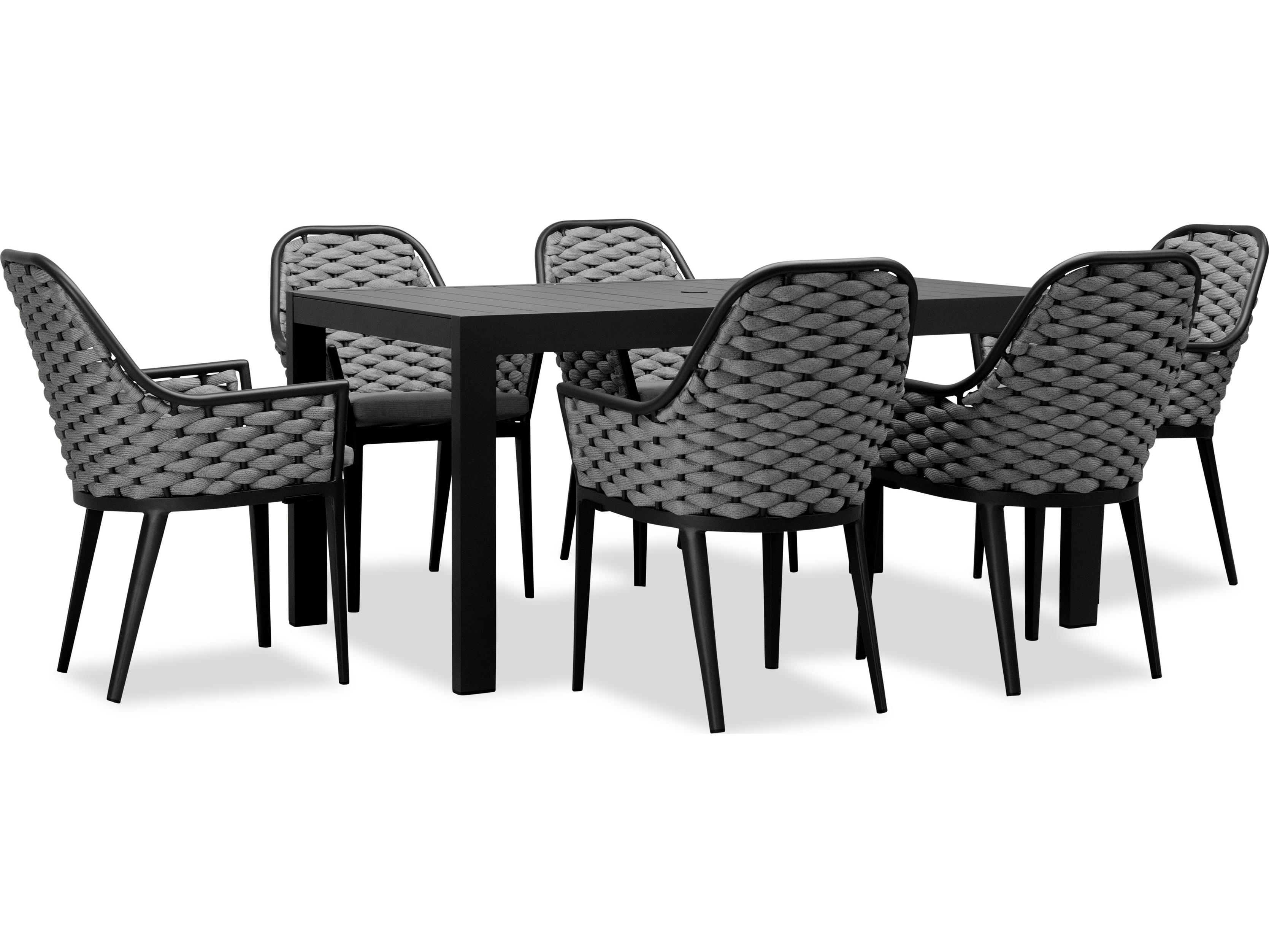 Harmonia Living Parlor Aluminum Rope Classic 6 Seat Outdoor Dining Set