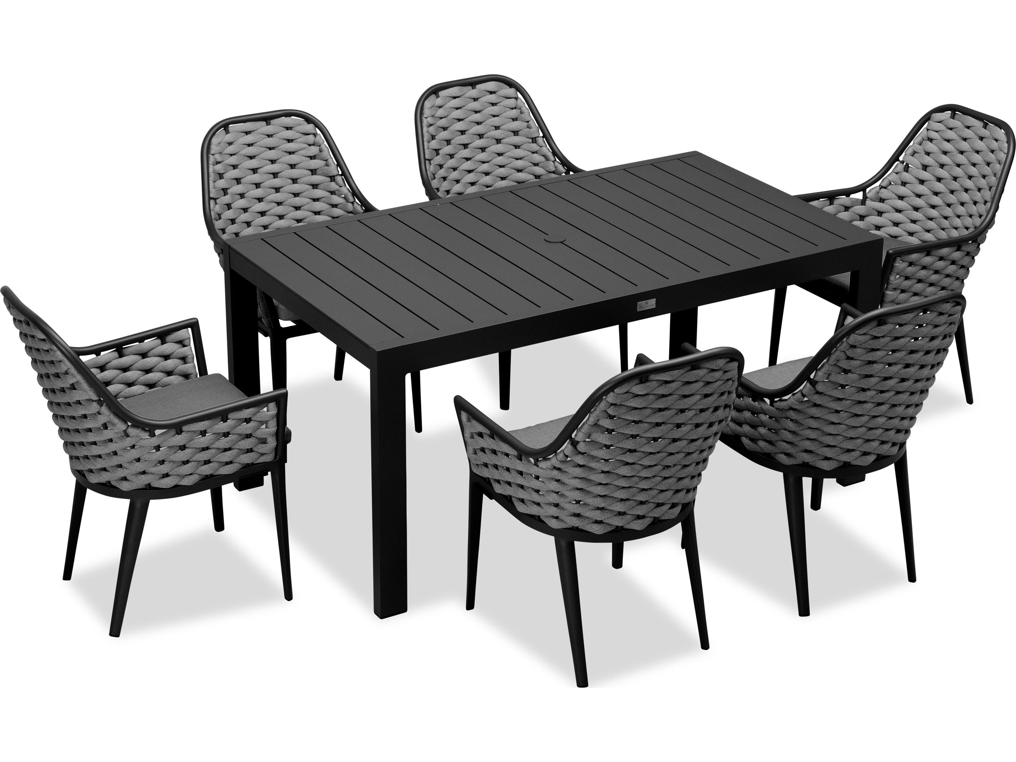 Harmonia Living Parlor Aluminum Rope Classic 6 Seat Outdoor Dining Set