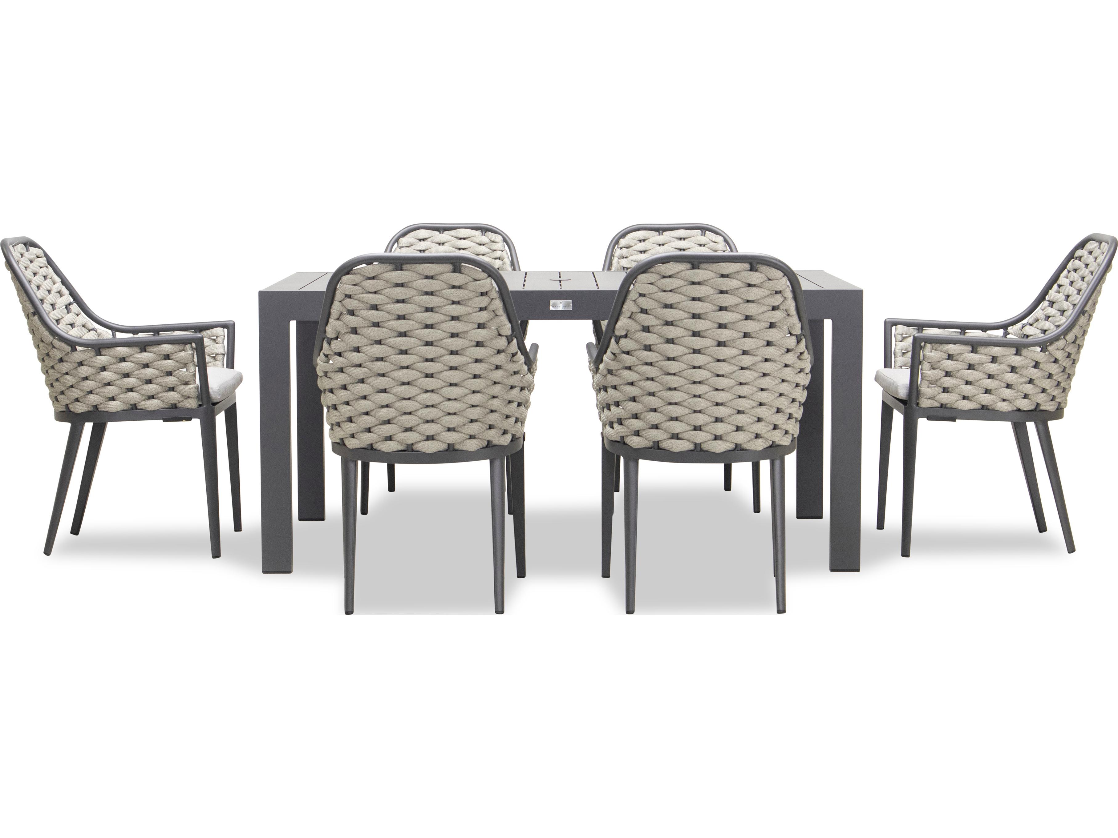 Harmonia Living Parlor Aluminum Rope Classic 6 Seat Outdoor Dining Set