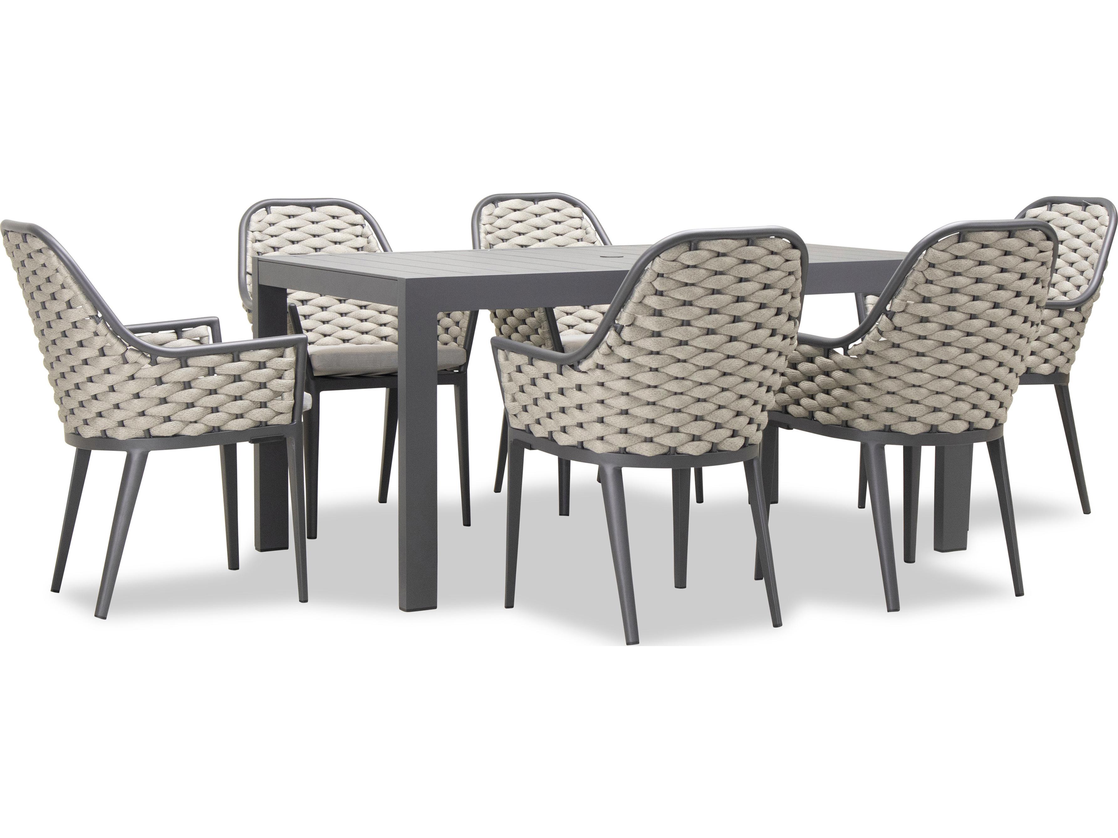 Harmonia Living Parlor Aluminum Rope Classic 6 Seat Outdoor Dining Set