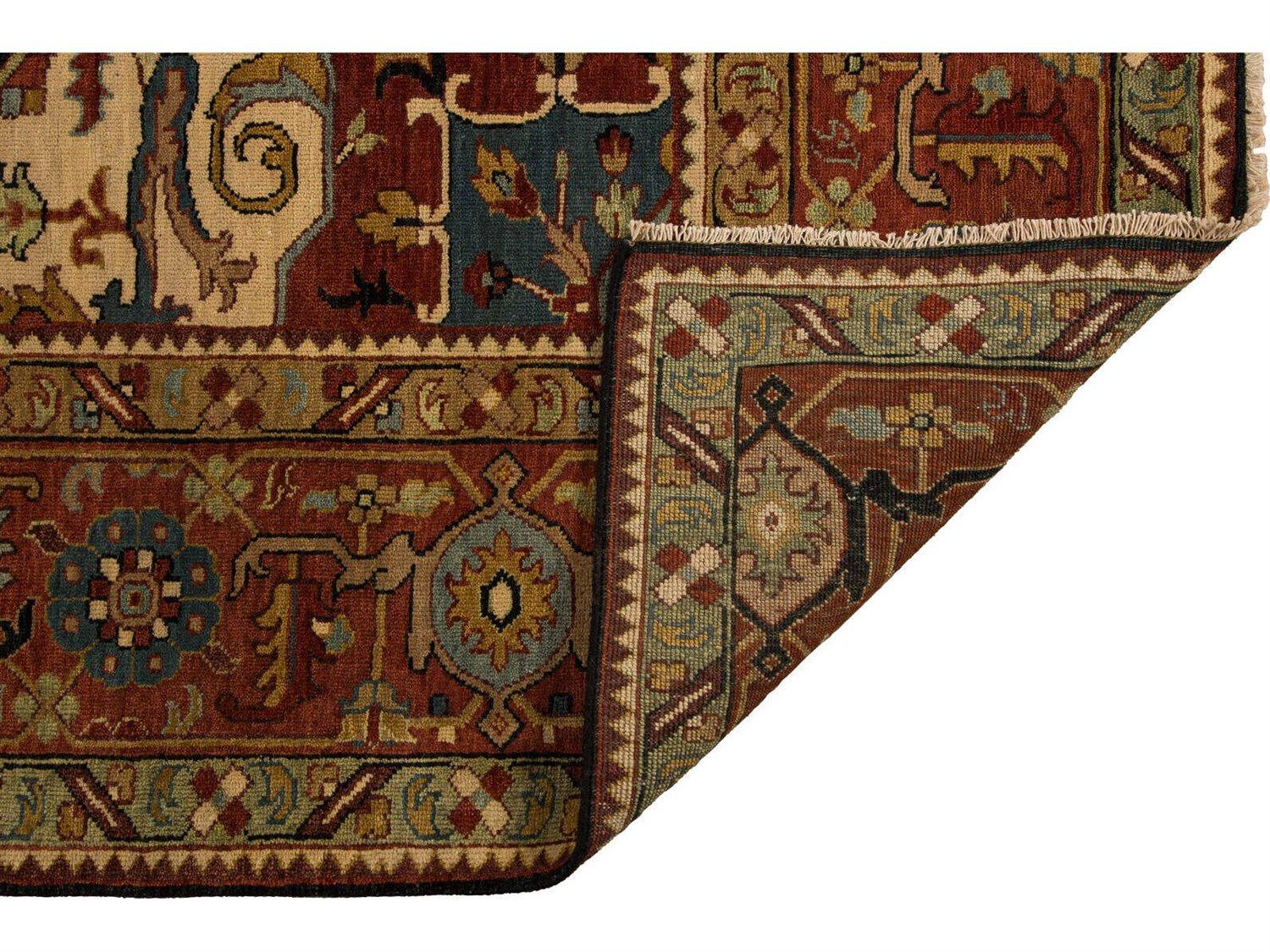 Harounian Rugs Antique Heriz Blue - Red Area Rug