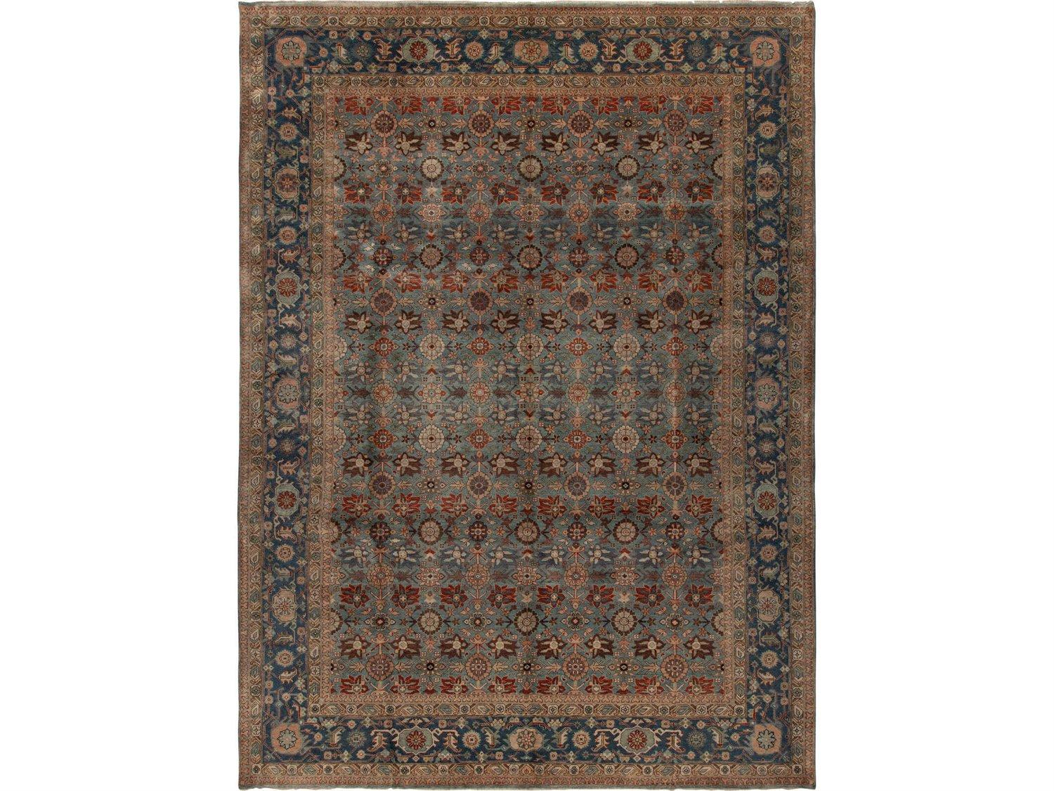 Harounian Rugs Antique Heriz Light Blue - Medium Blue Area Rug