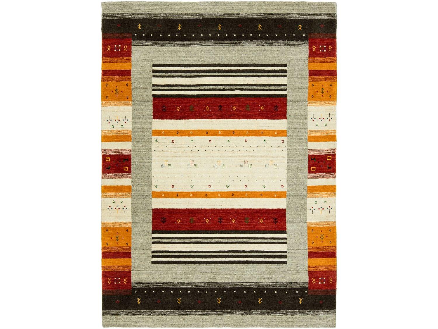 Harounian Rugs Folk Grey - Rust Area Rug