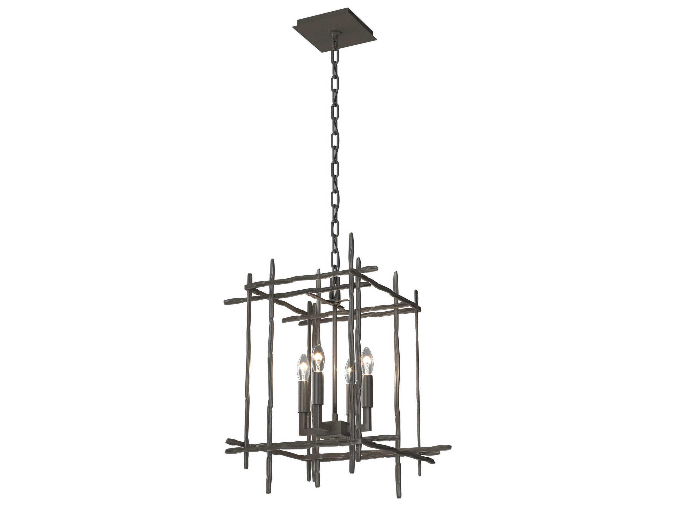 Hubbardton Forge Tura 4-Light Glass Candelabra Geometric Chandelier