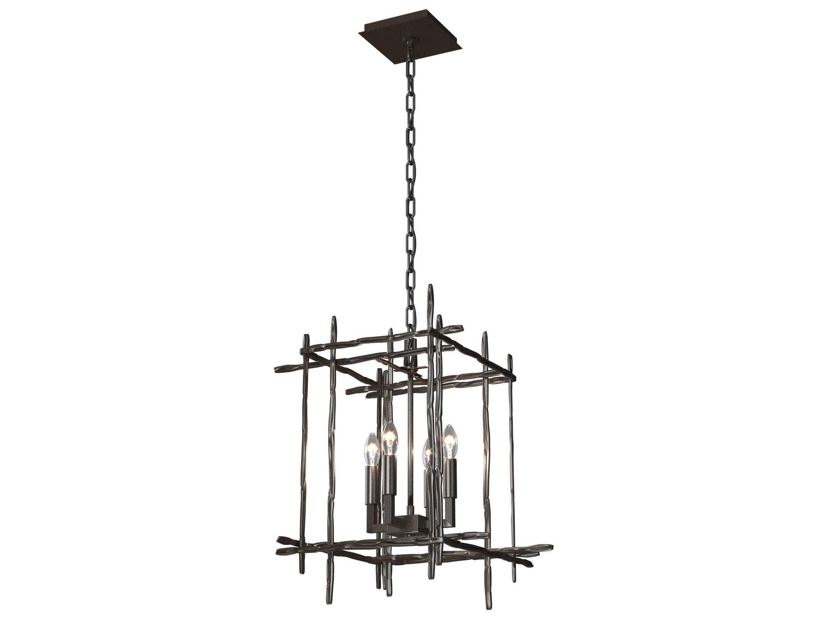 Hubbardton Forge Tura 4-Light Glass Candelabra Geometric Chandelier