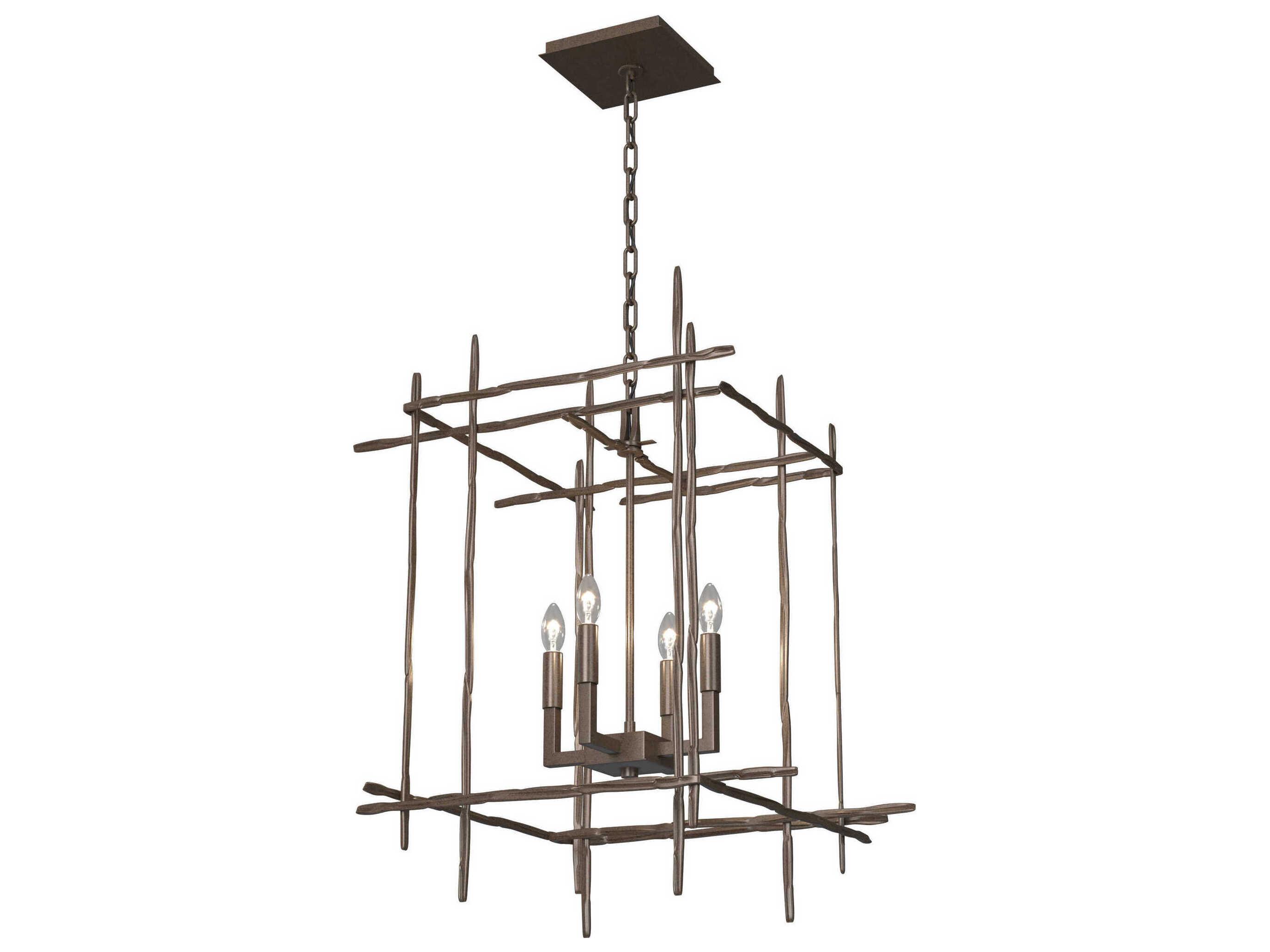 Hubbardton Forge Tura 4-Light Glass Candelabra Geometric Chandelier