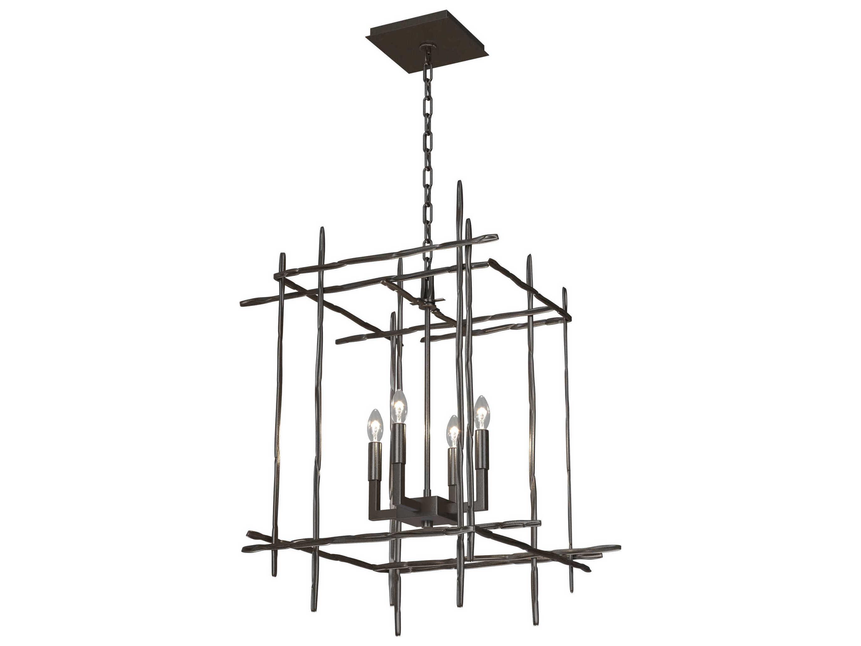 Hubbardton Forge Tura 4-Light Glass Candelabra Geometric Chandelier