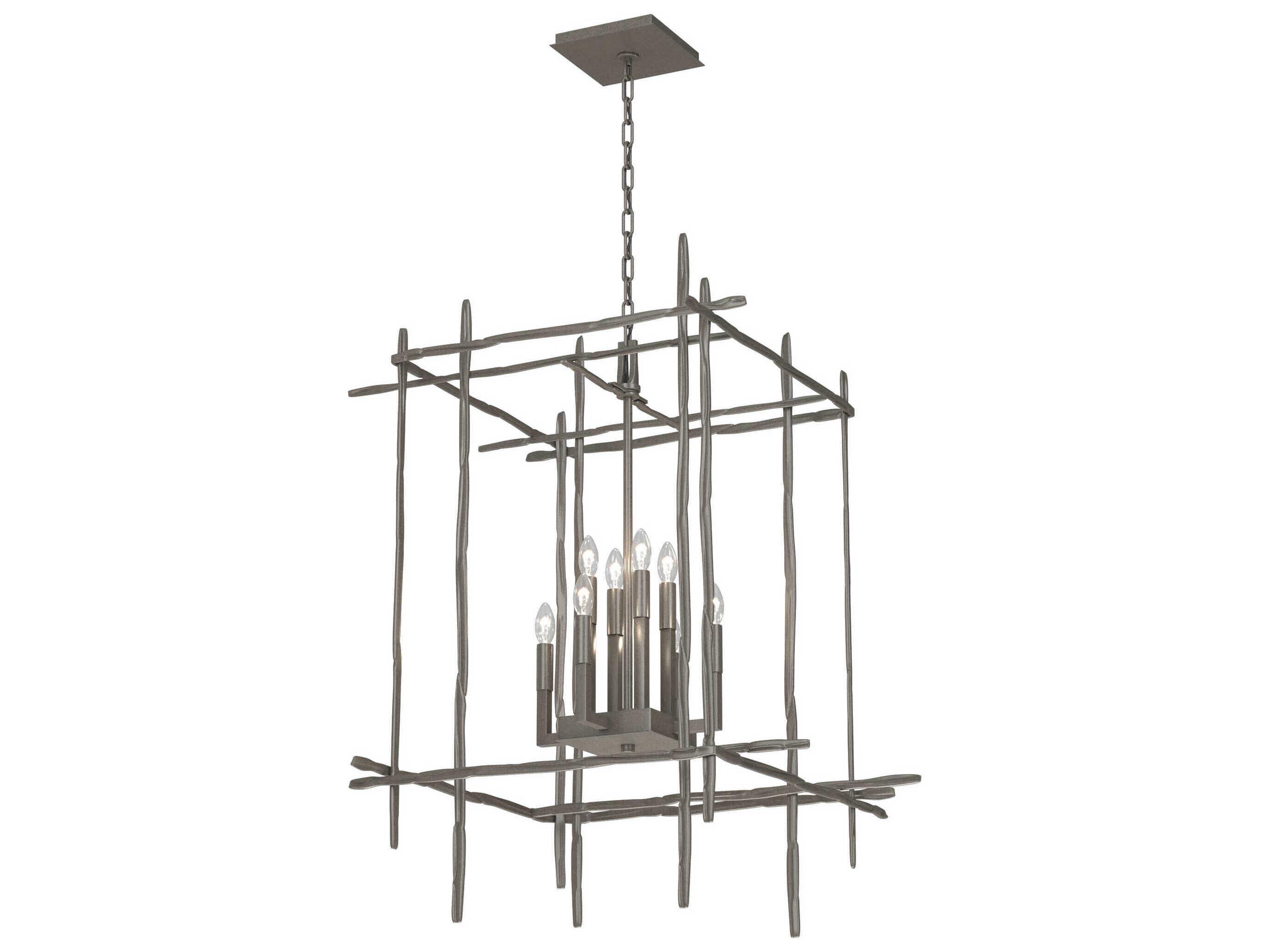 Hubbardton Forge Tura 8-Light Glass Candelabra Geometric Chandelier