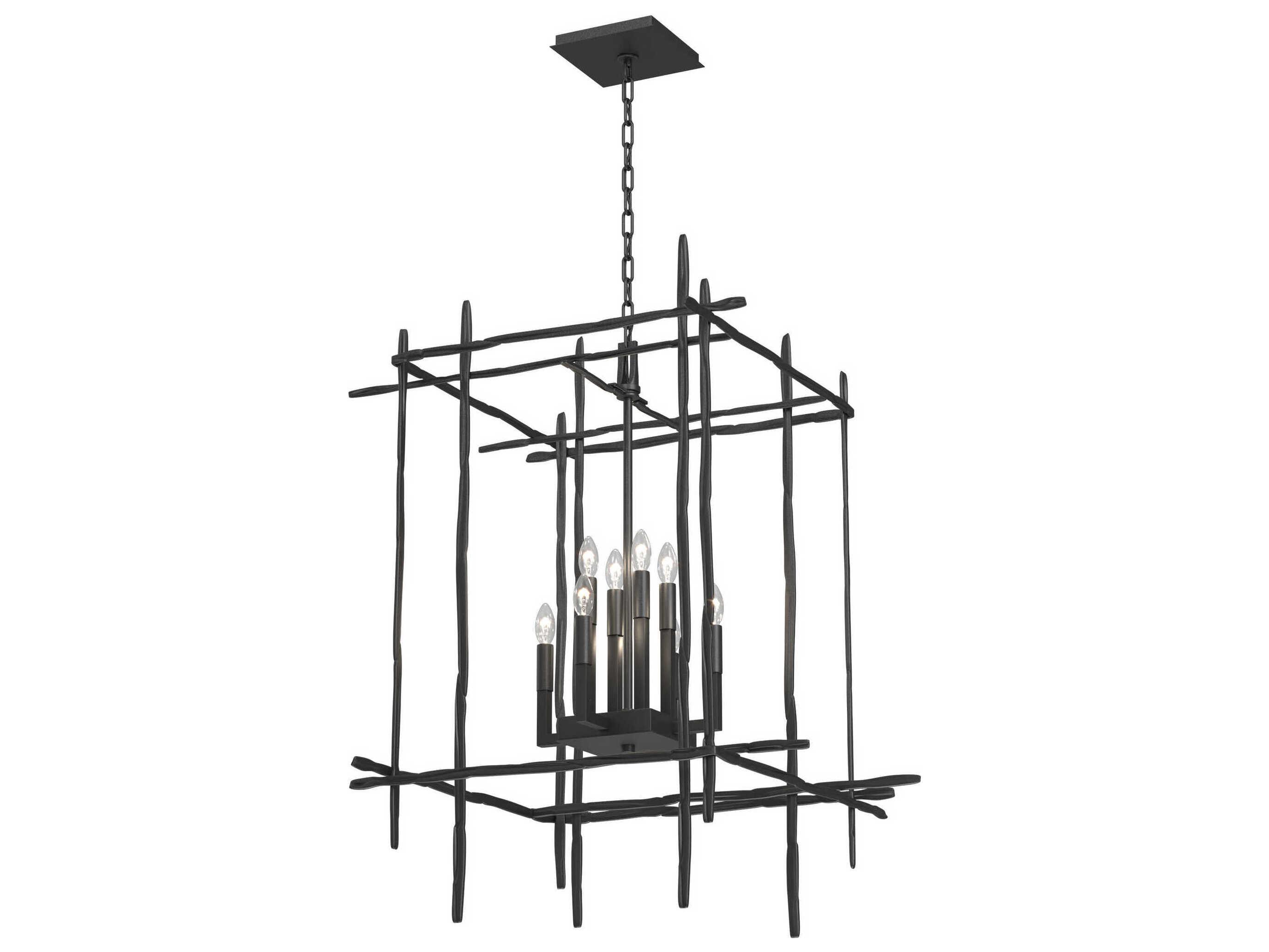 Hubbardton Forge Tura 8-Light Glass Candelabra Geometric Chandelier