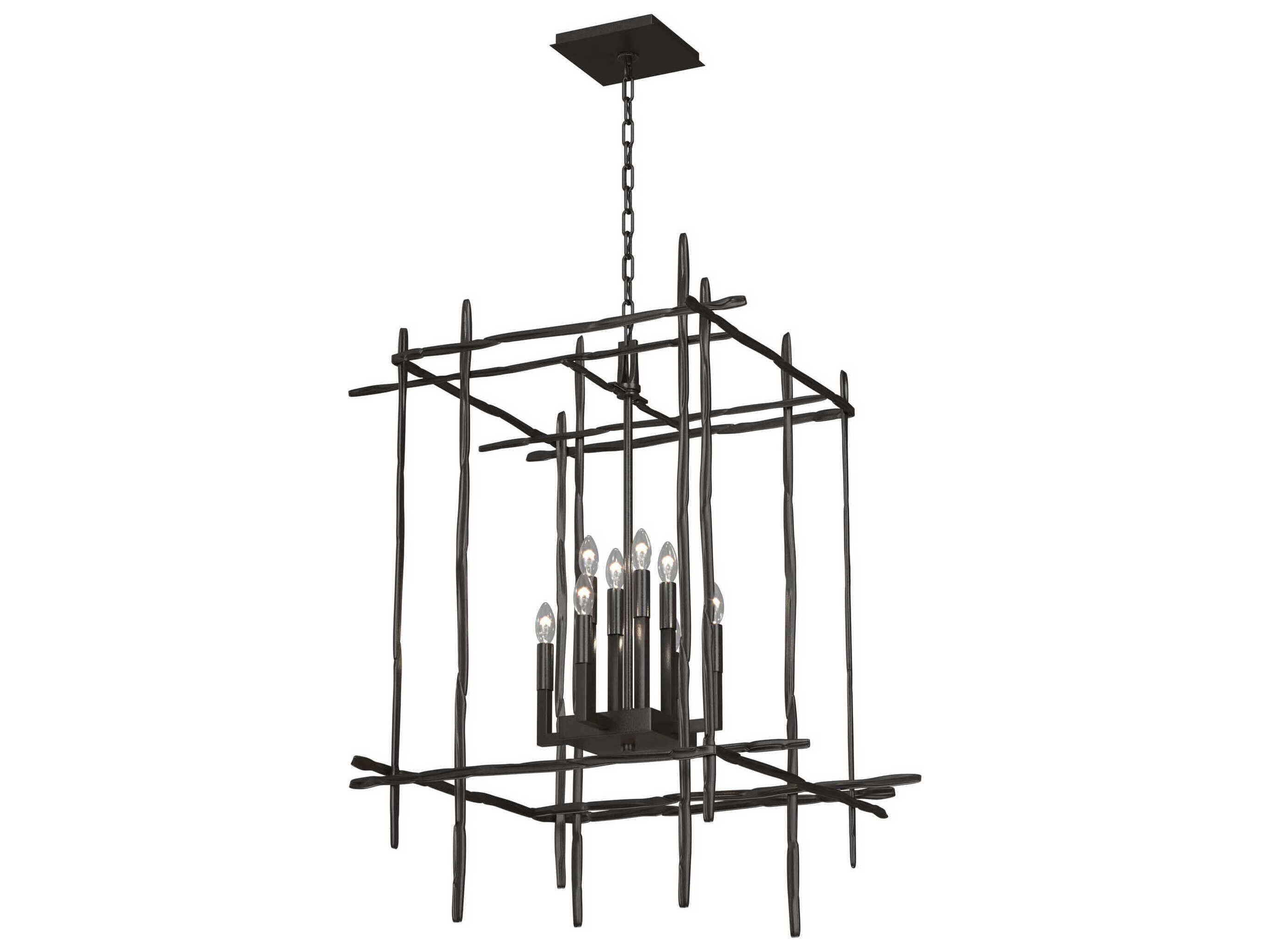 Hubbardton Forge Tura 8-Light Glass Candelabra Geometric Chandelier