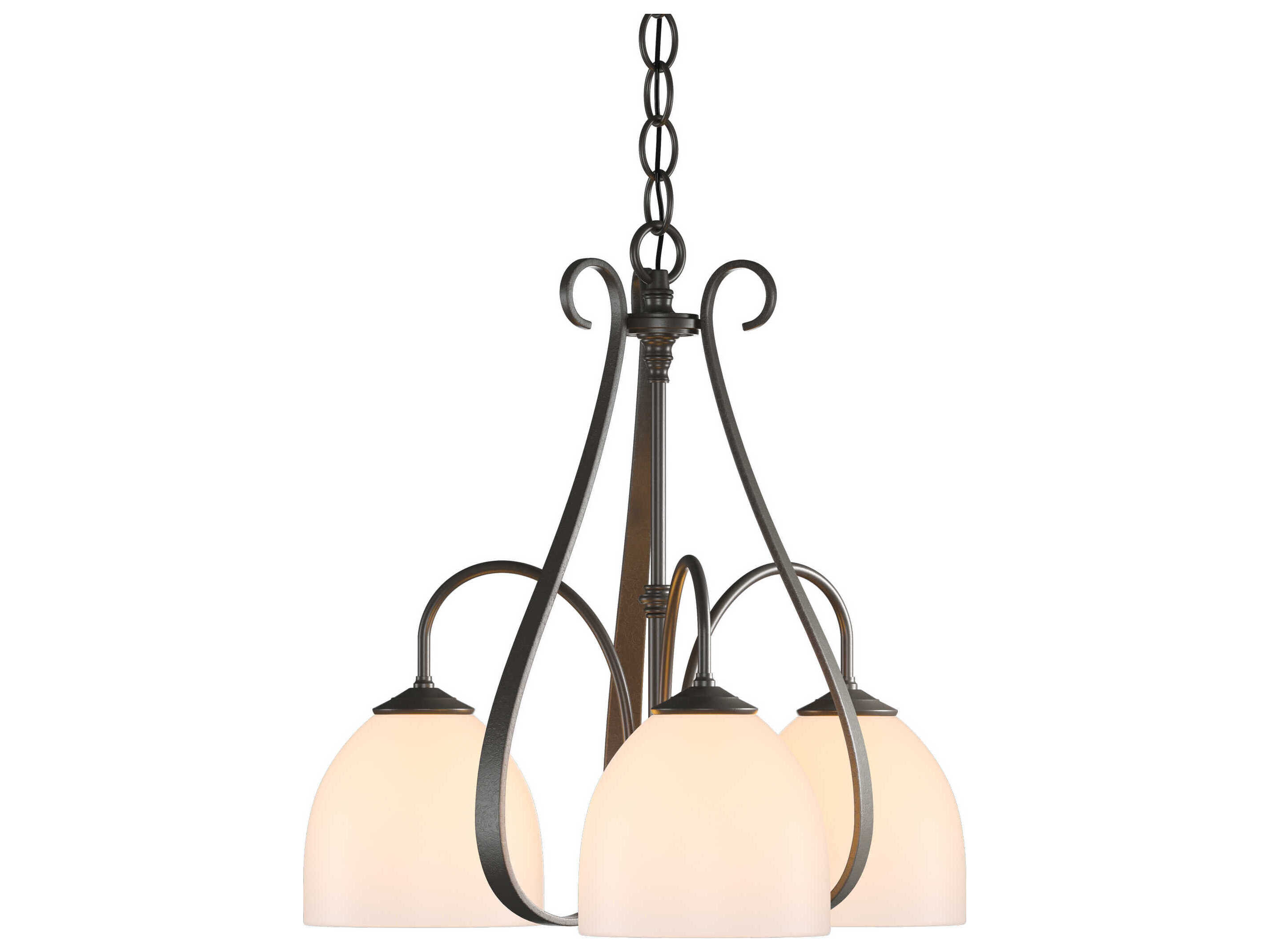 Hubbardton Forge Sweeping 3-Light Glass Bell Chandelier
