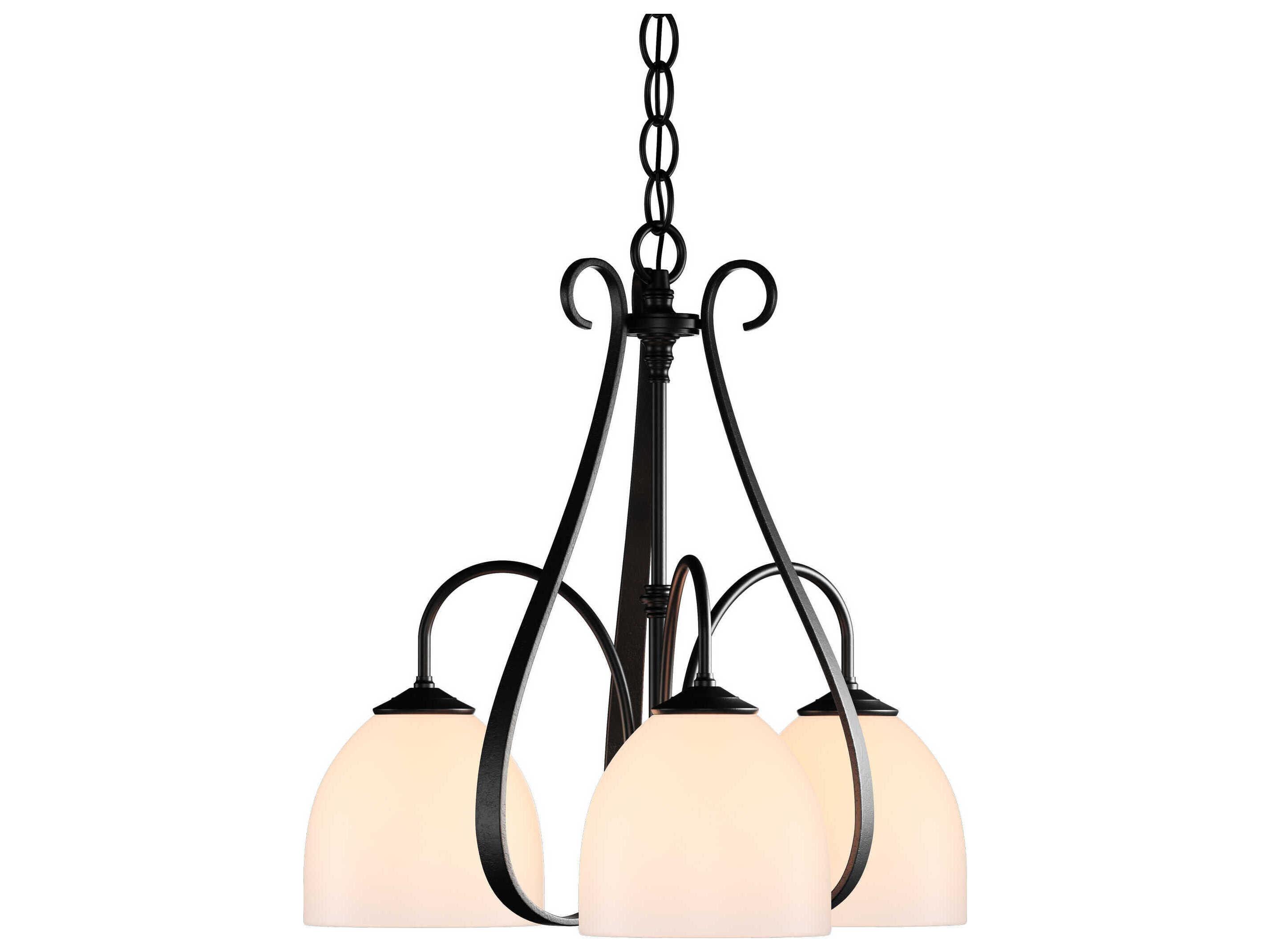 Hubbardton Forge Sweeping 3-Light Glass Bell Chandelier