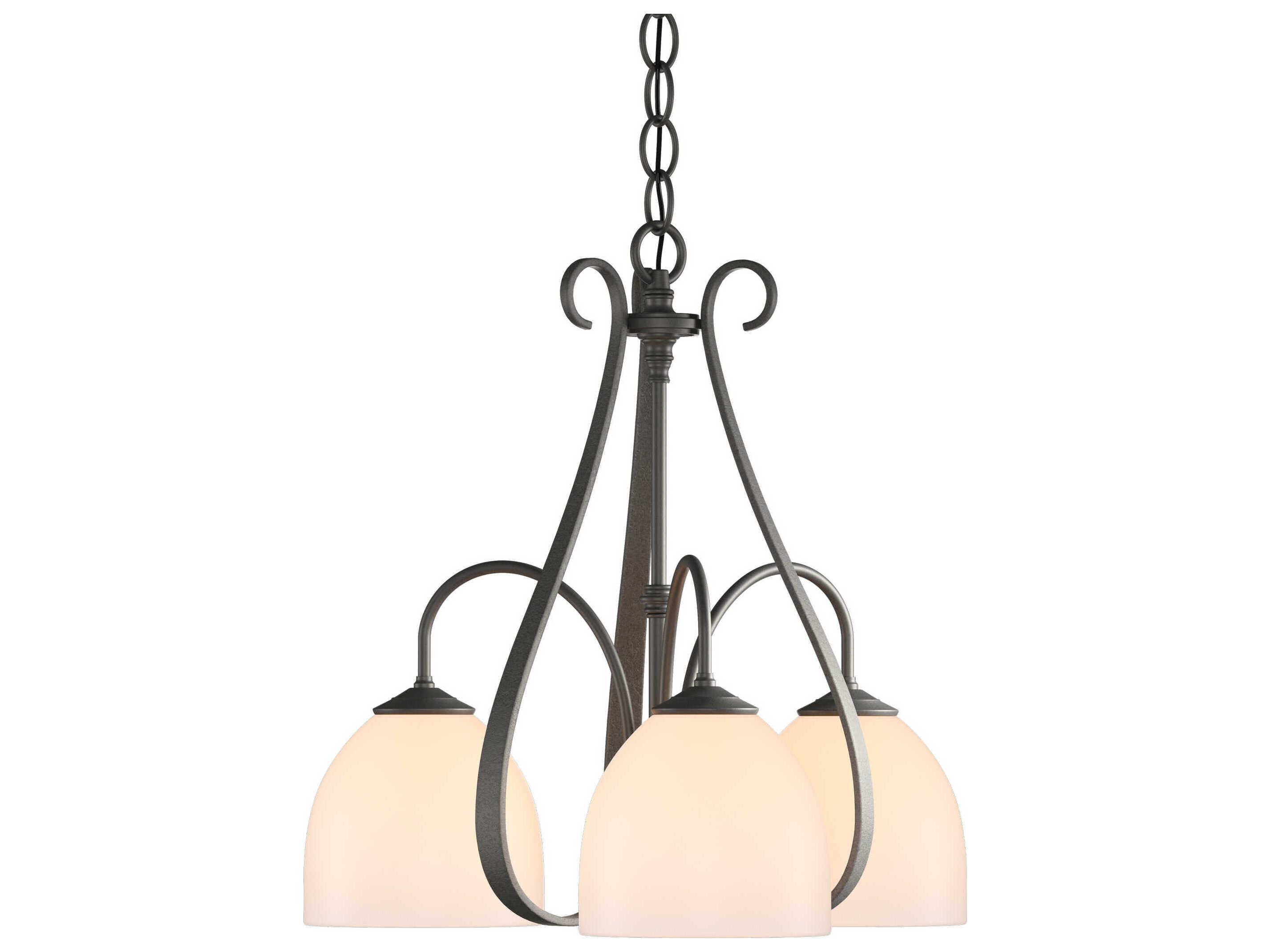 Hubbardton Forge Sweeping 3-Light Glass Bell Chandelier