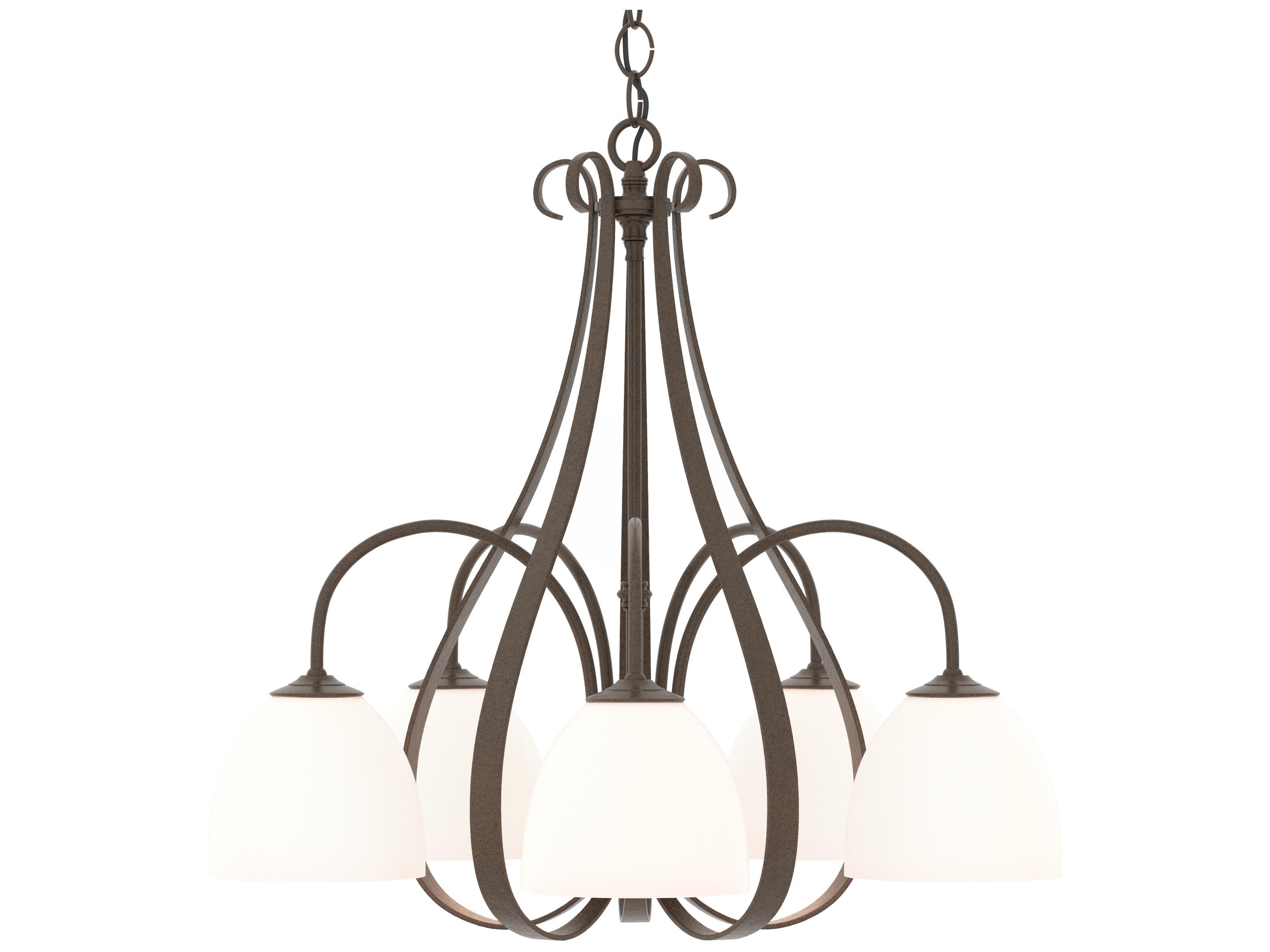 Hubbardton Forge Sweeping 5-Light Glass Bell Chandelier