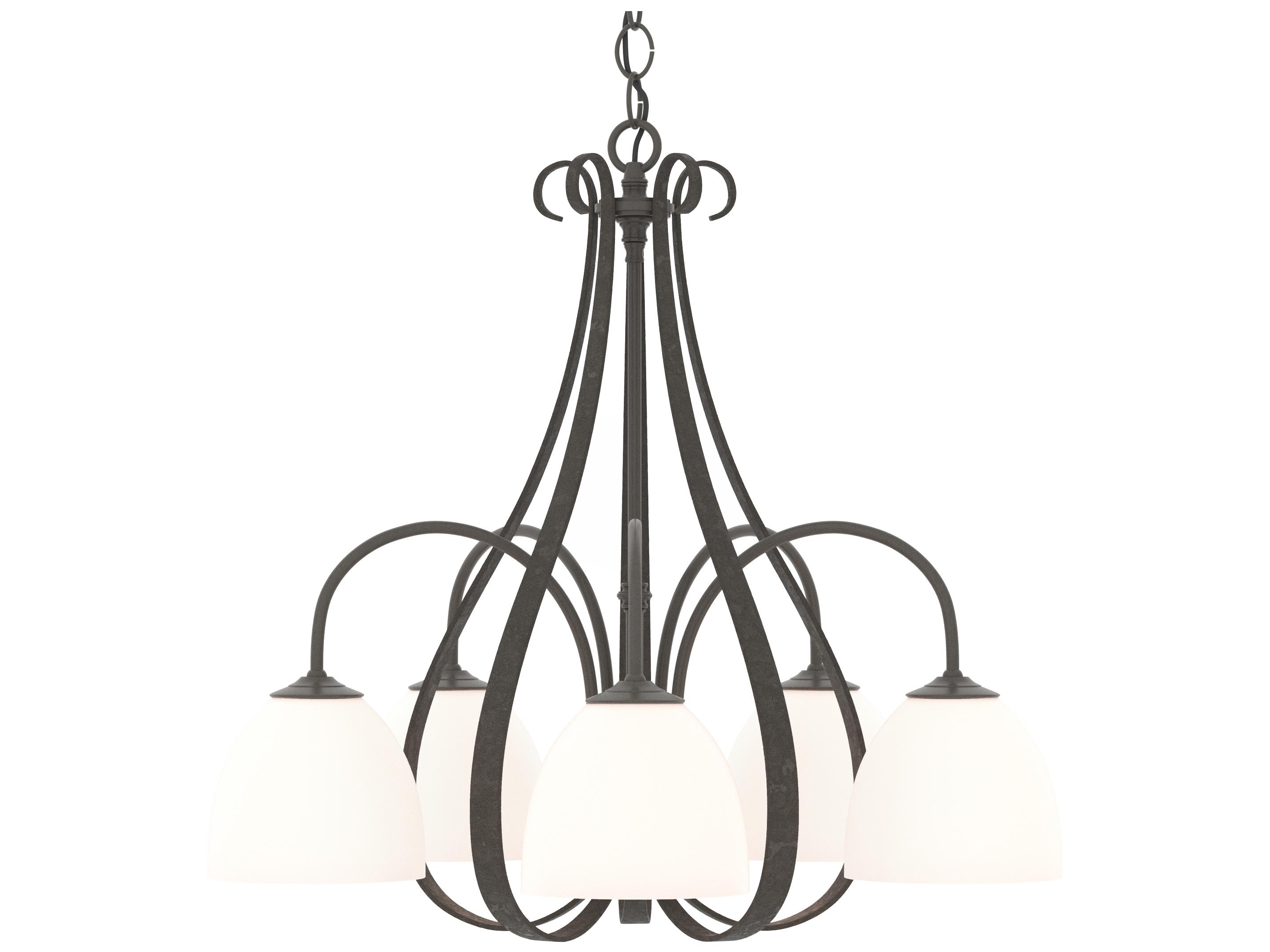 Hubbardton Forge Sweeping 5-Light Glass Bell Chandelier
