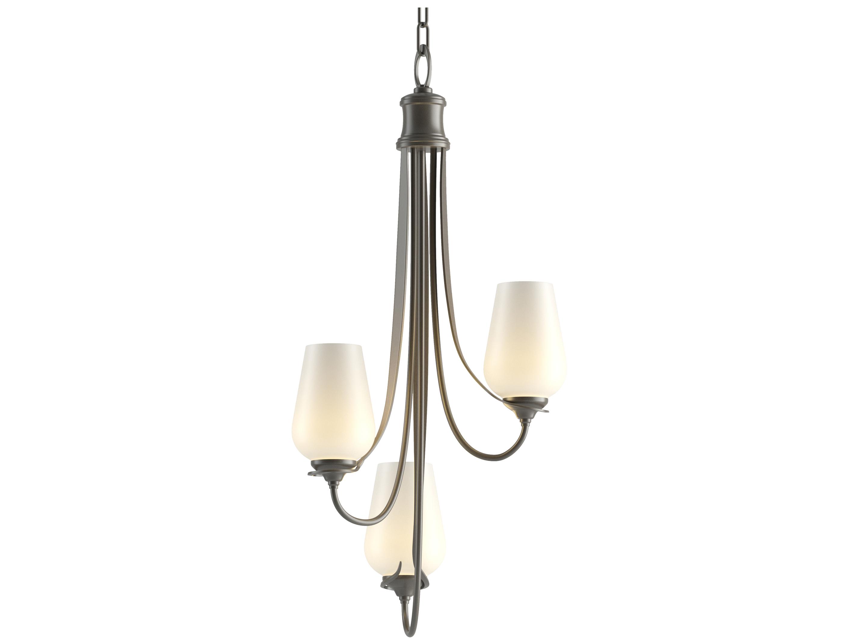 Hubbardton Forge Flora 3-Light Glass Tiered Chandelier