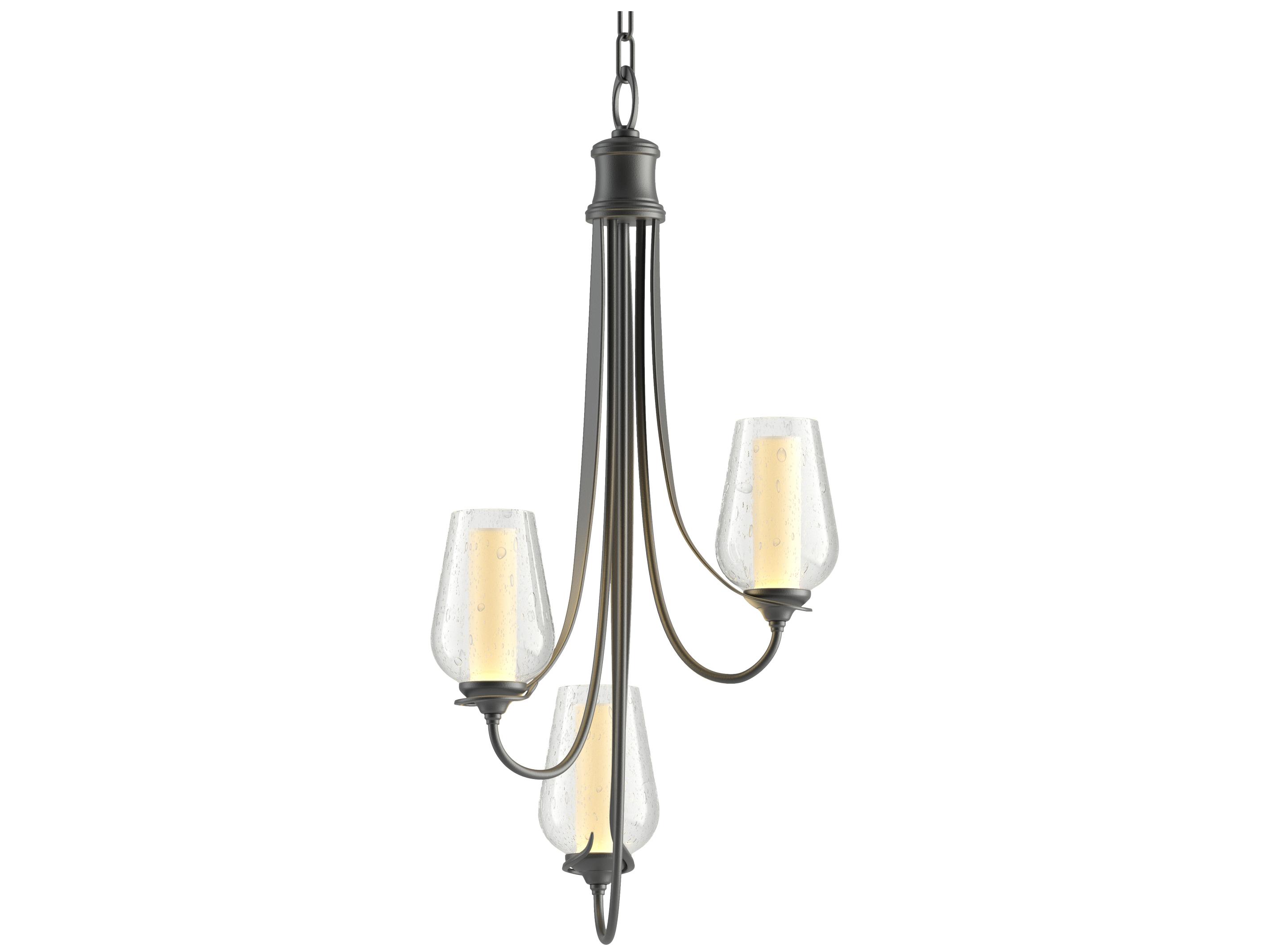 Hubbardton Forge Flora 3-Light Glass Tiered Chandelier