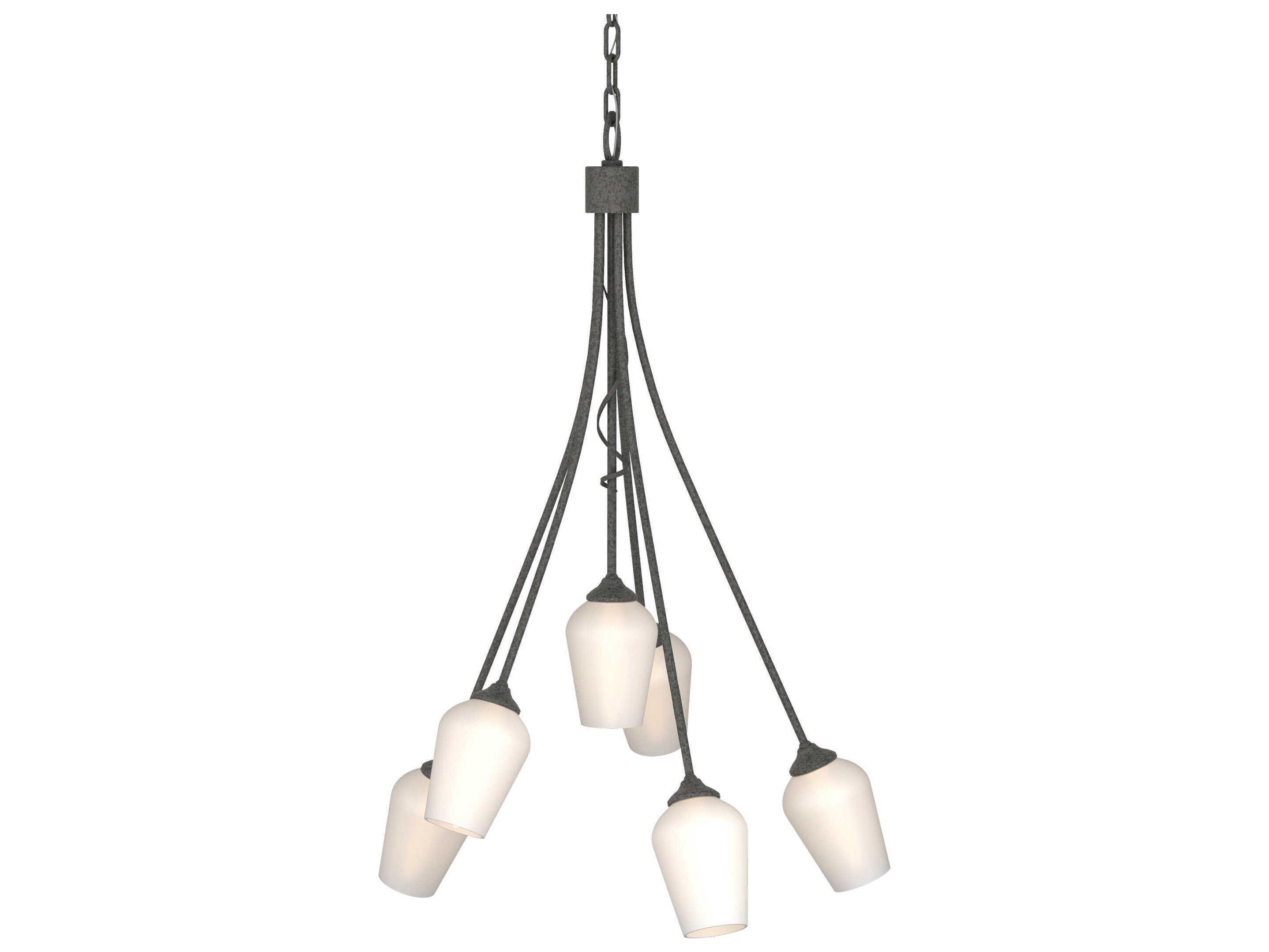 Hubbardton Forge Flora 6-Light Glass Tiered Chandelier