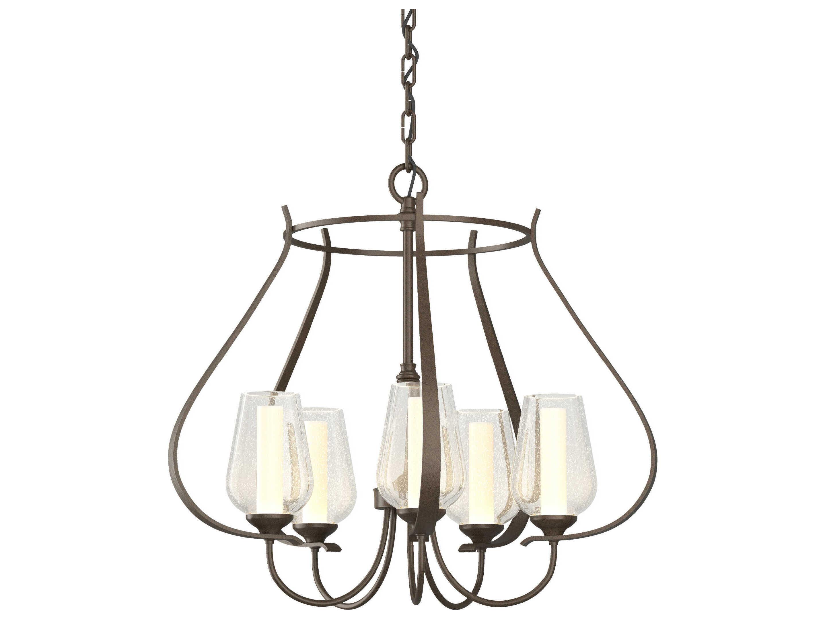 Hubbardton Forge Flora 5-Light Glass Chandelier
